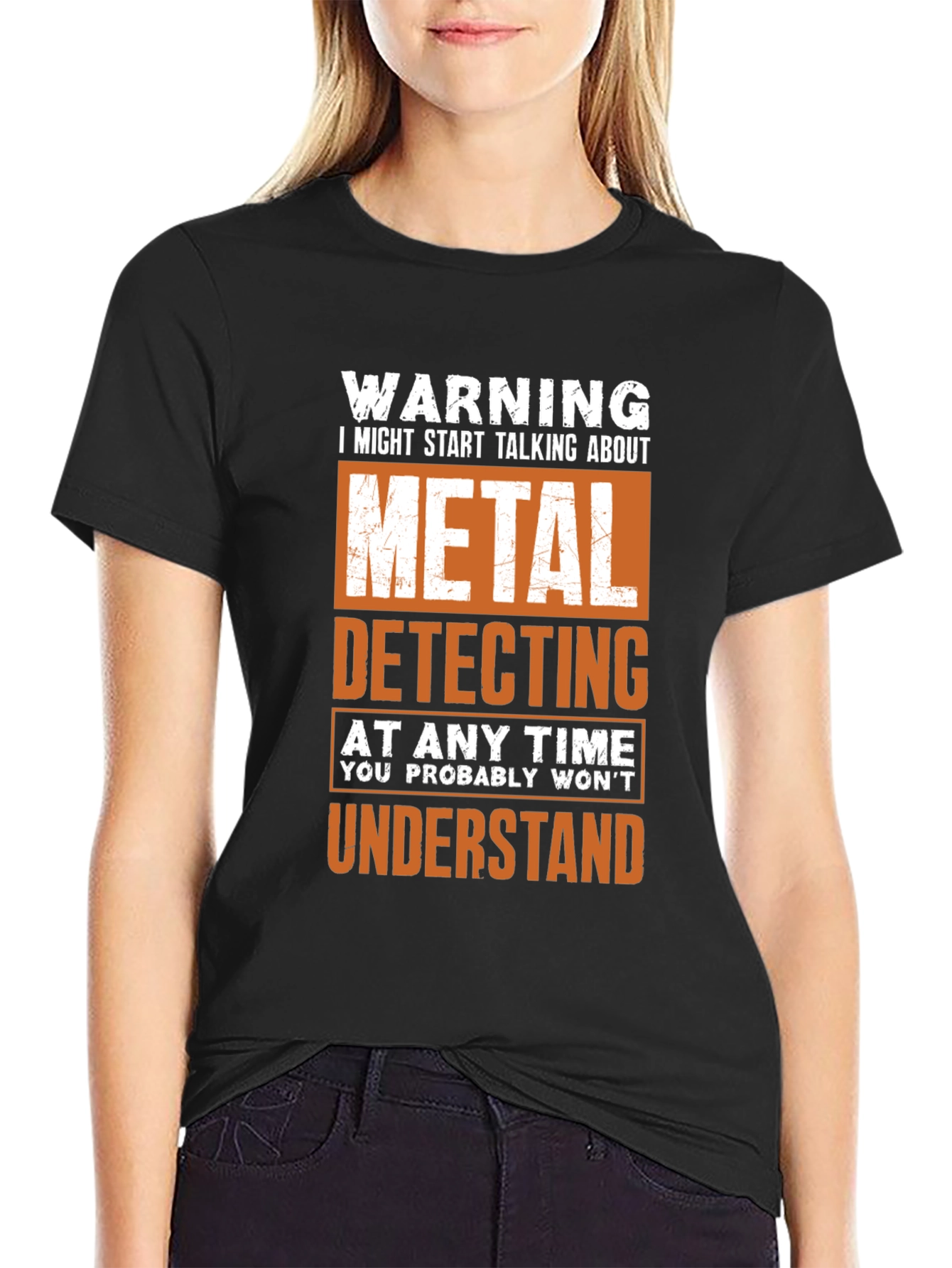 Black Metal Detecting T-Shirt - Funny Warning Shirt view 2