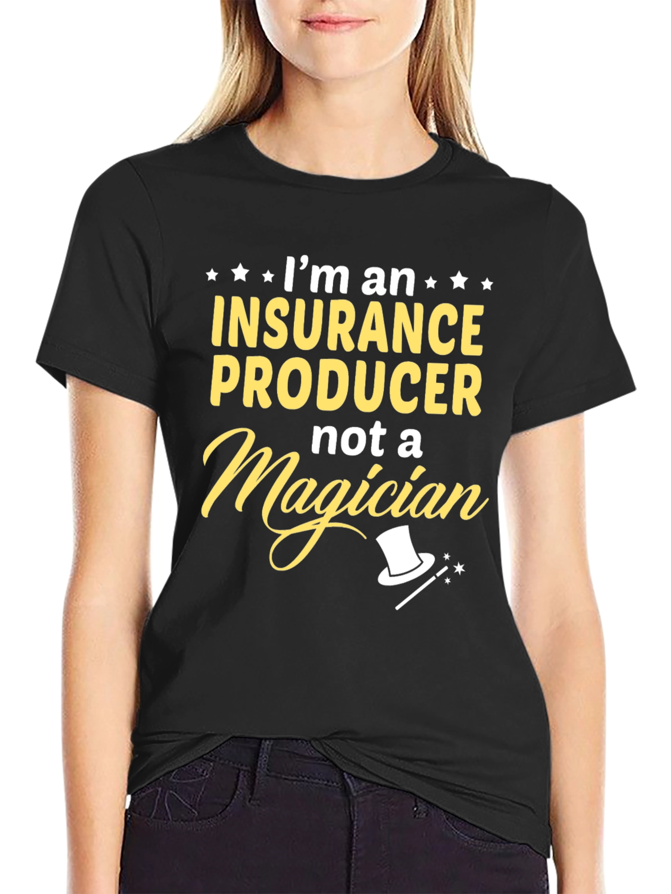 Black Insurance Producer Funny T-Shirt view 2