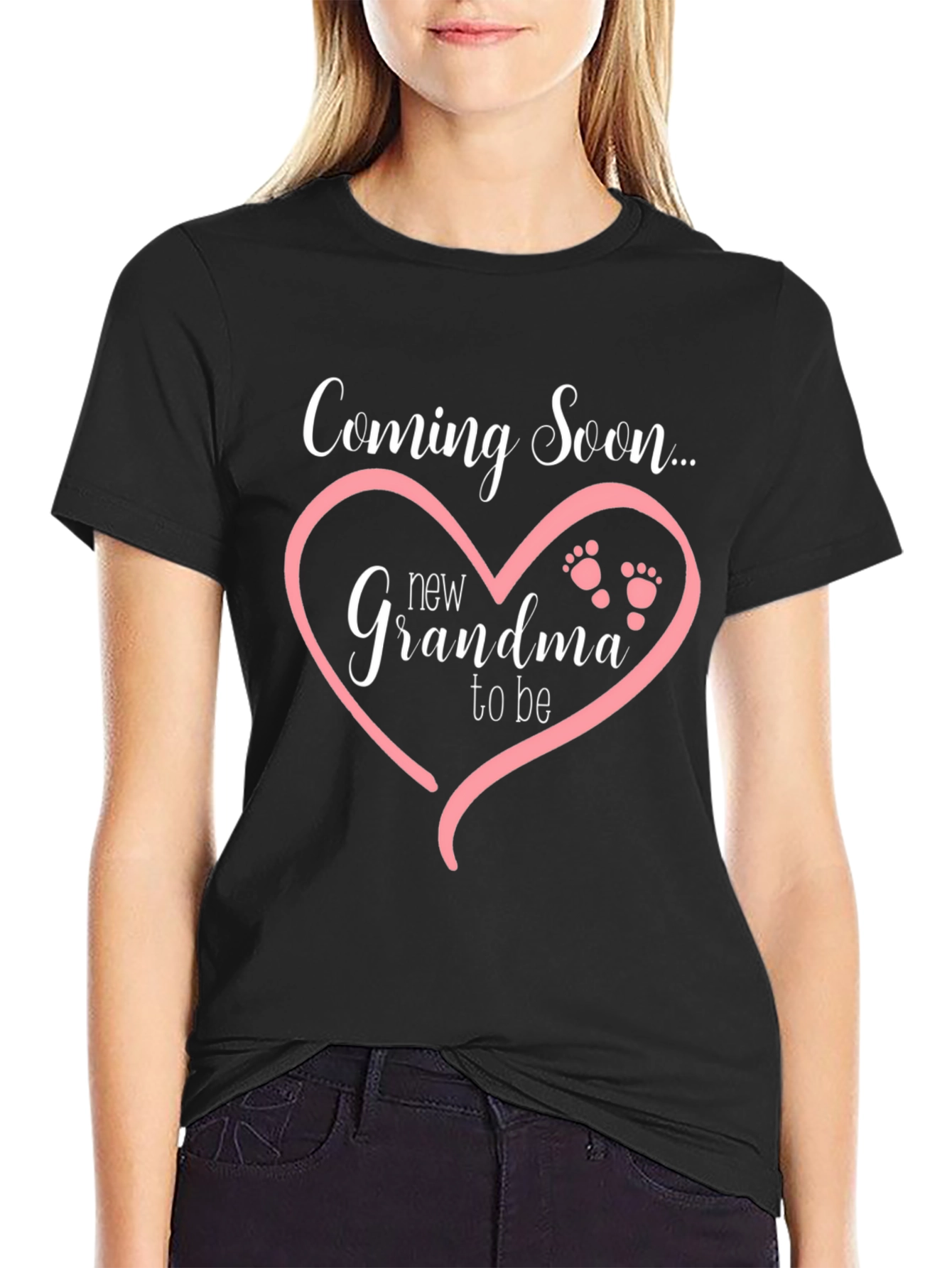 Black Coming Soon New Grandma to Be Shirt view 2