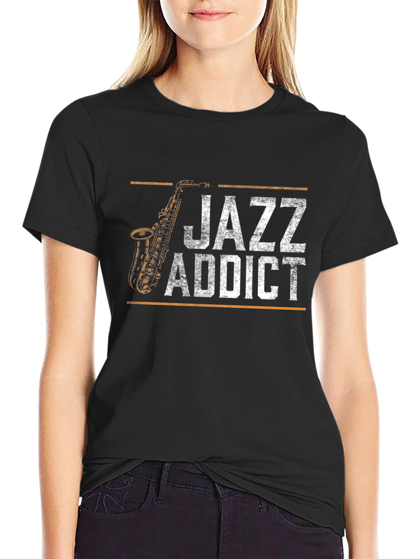 Black Jazz Addict T-Shirt - Black view 2
