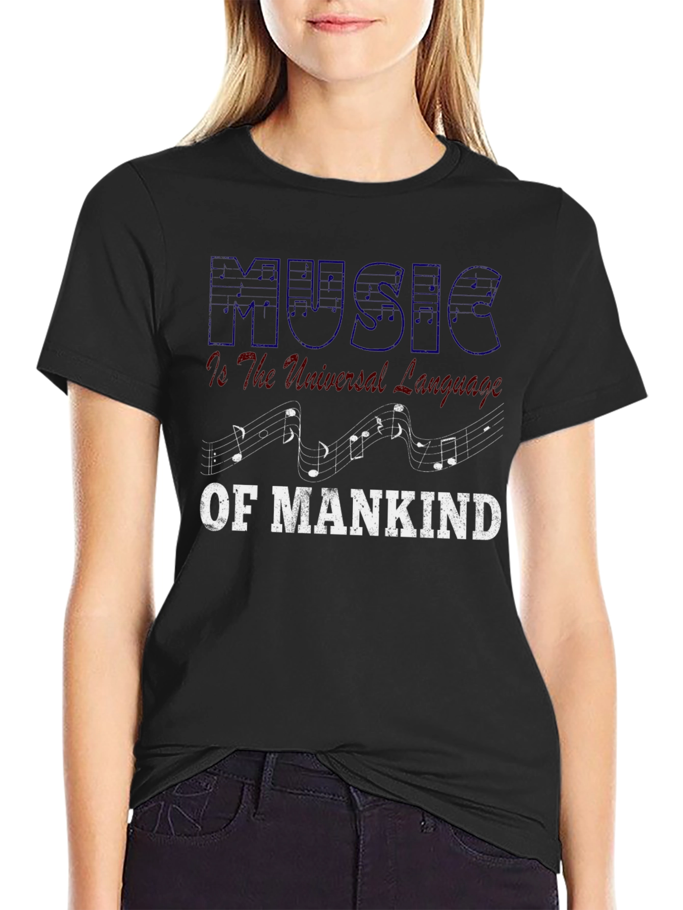 Black Music is the Universal Language Graphic Tee view 2