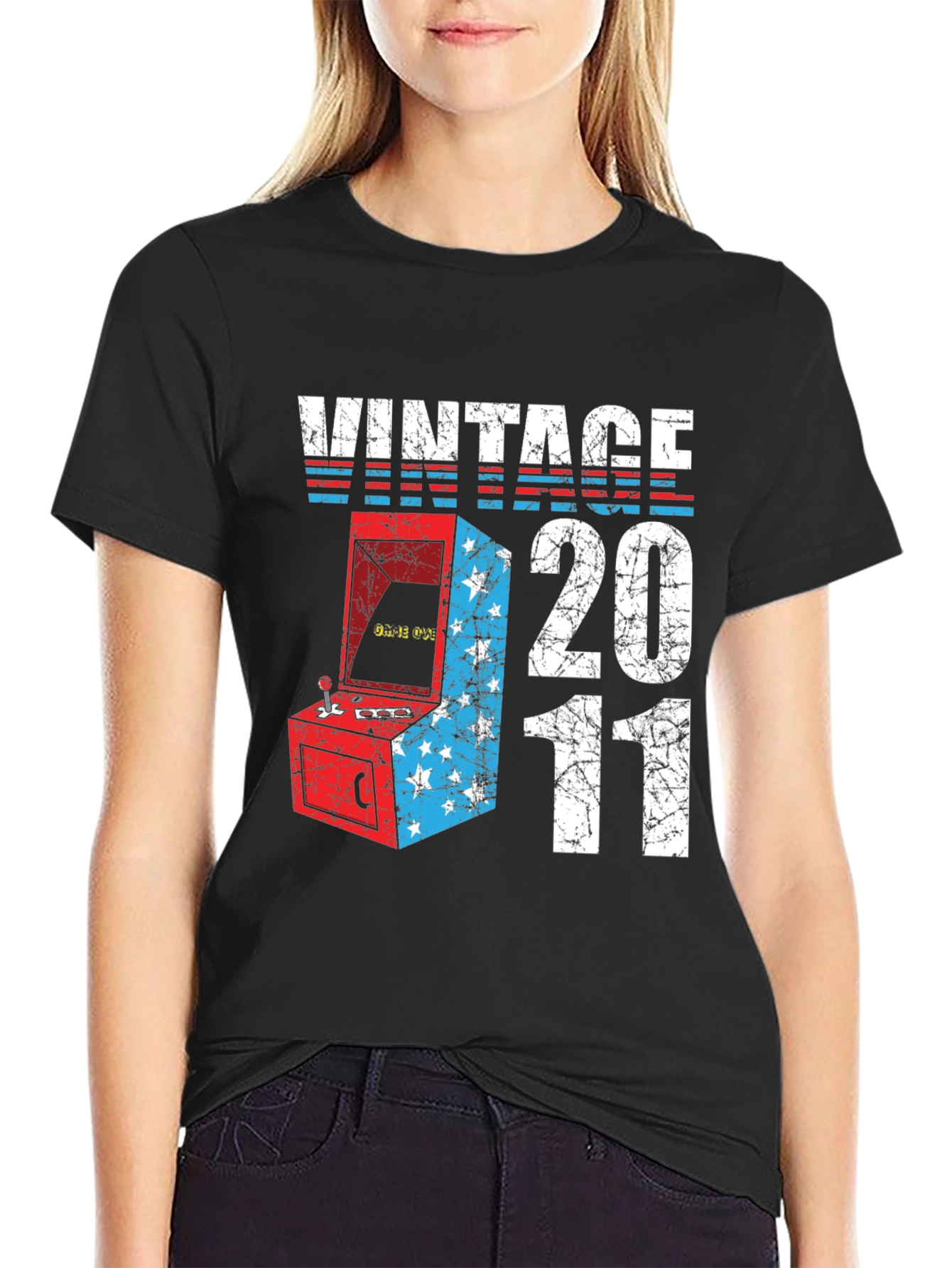 Black Vintage 2011 Arcade T-Shirt view 2