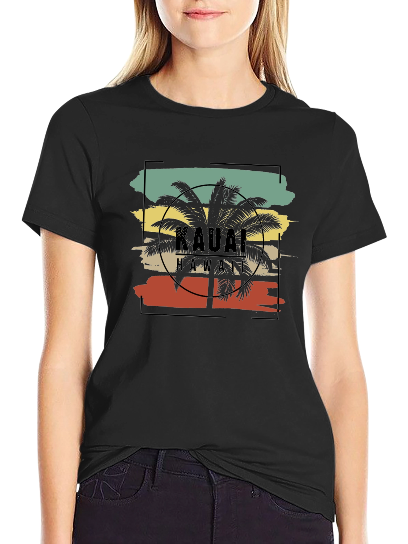 Black Kauai Hawaii Palm Tree T-Shirt view 2