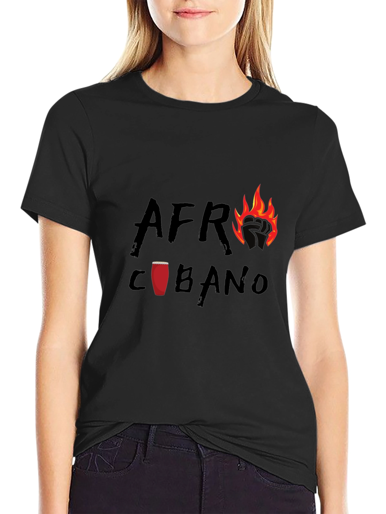 Black Afro Cubano T-Shirt - Stylish Graphic Tee view 2