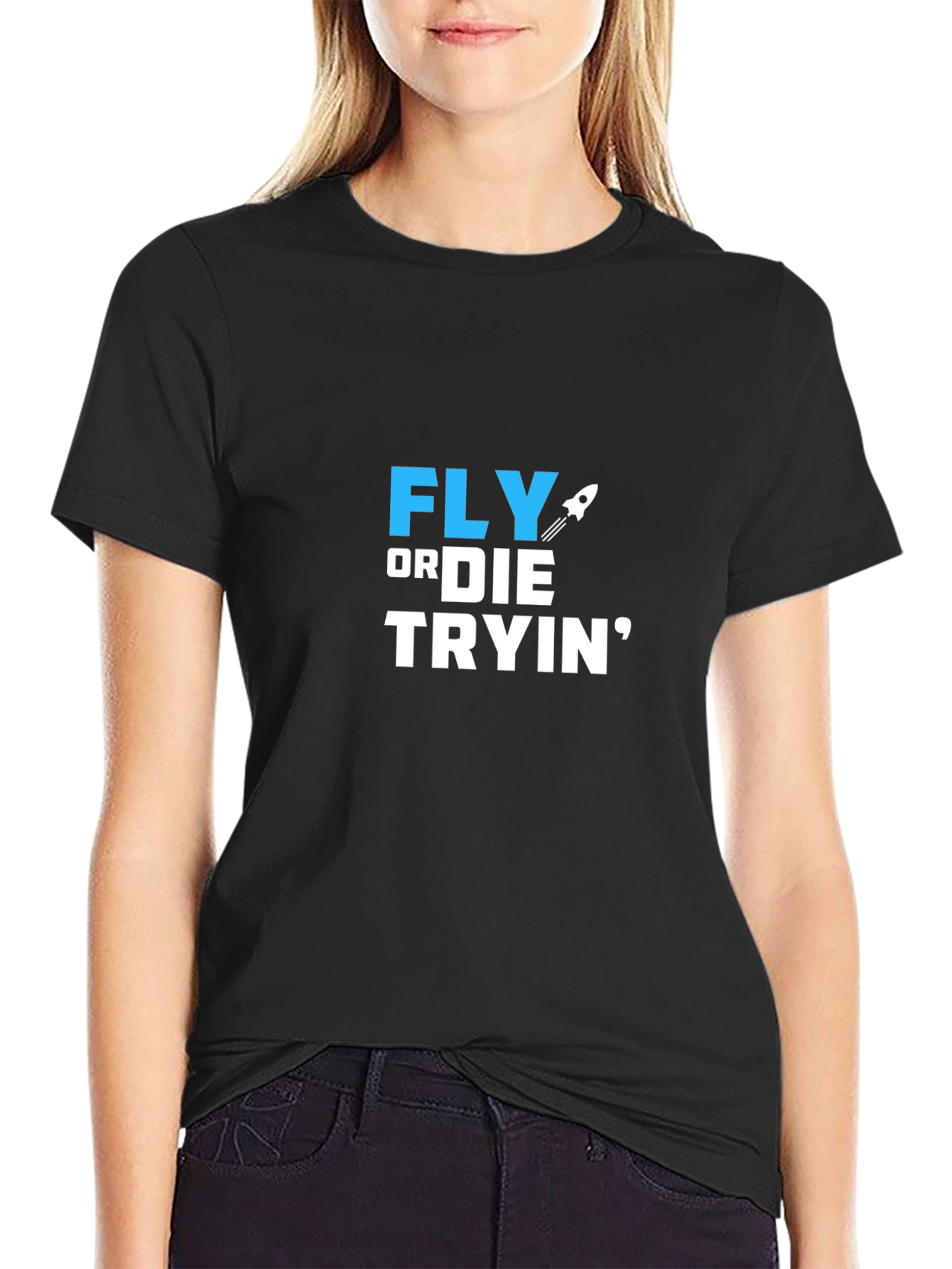 Black Fly or Die Tryin' Graphic T-Shirt view 2