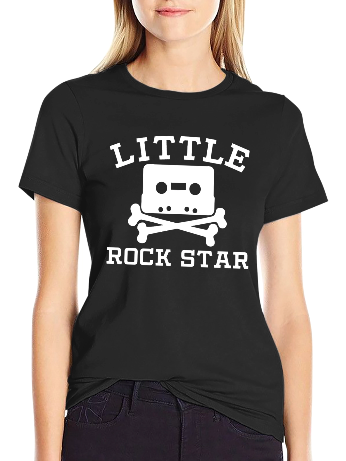 Black Little Rock Star Graphic Tee - Black view 2