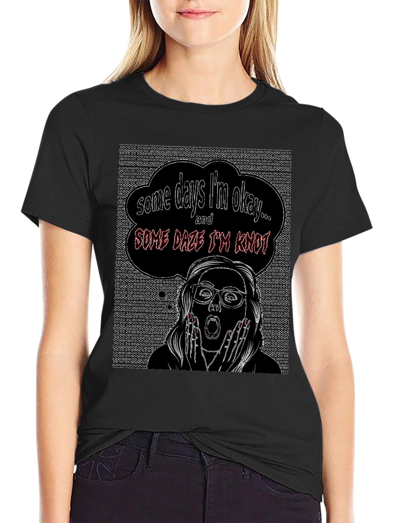 Black Some Days I'm Okay T-Shirt view 2