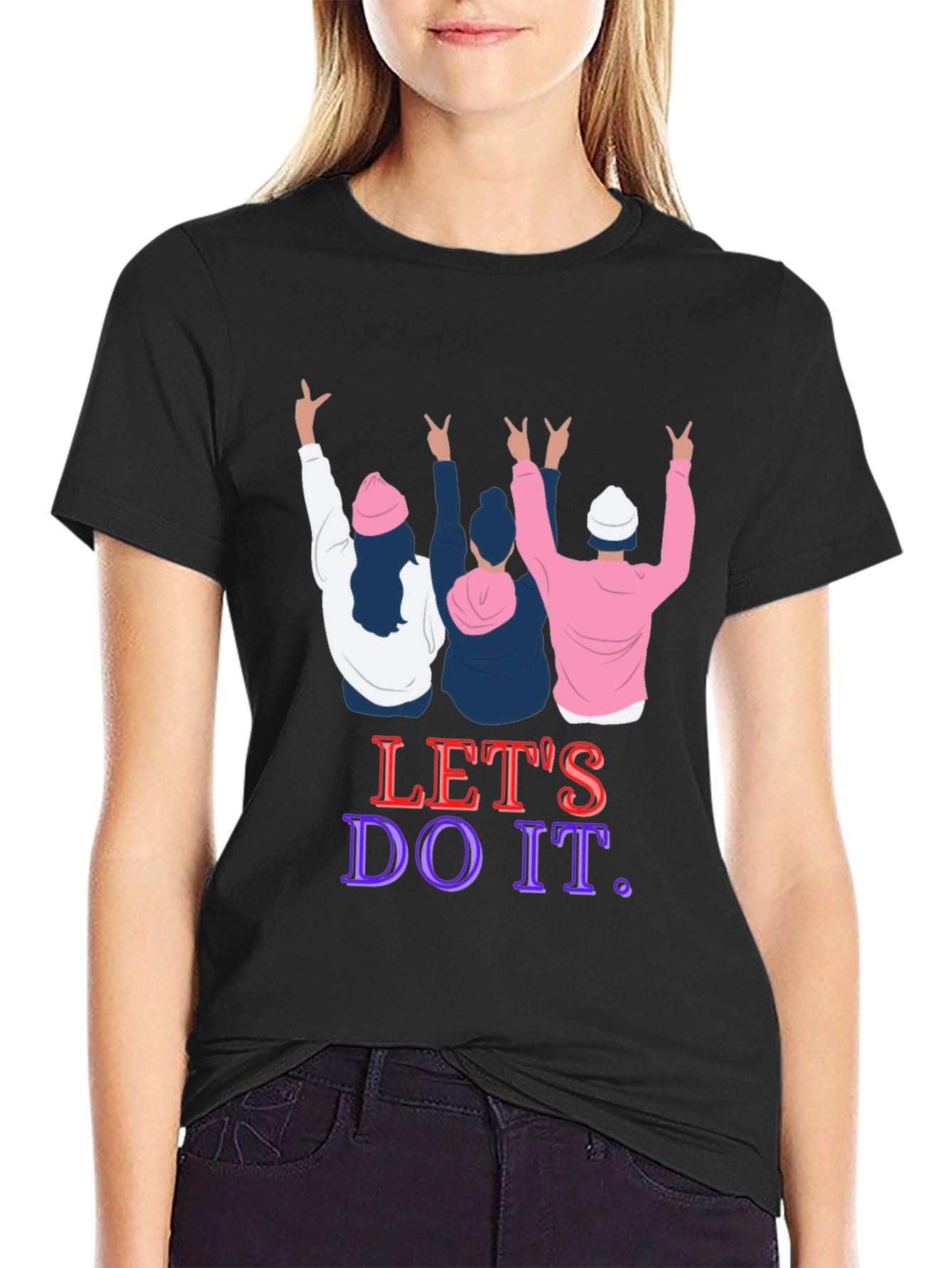 Black Let's Do It Graphic Tee view 2