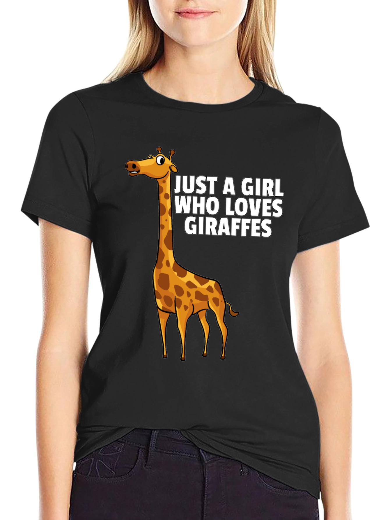 Black Giraffe Lover Unisex T-Shirt  view 2