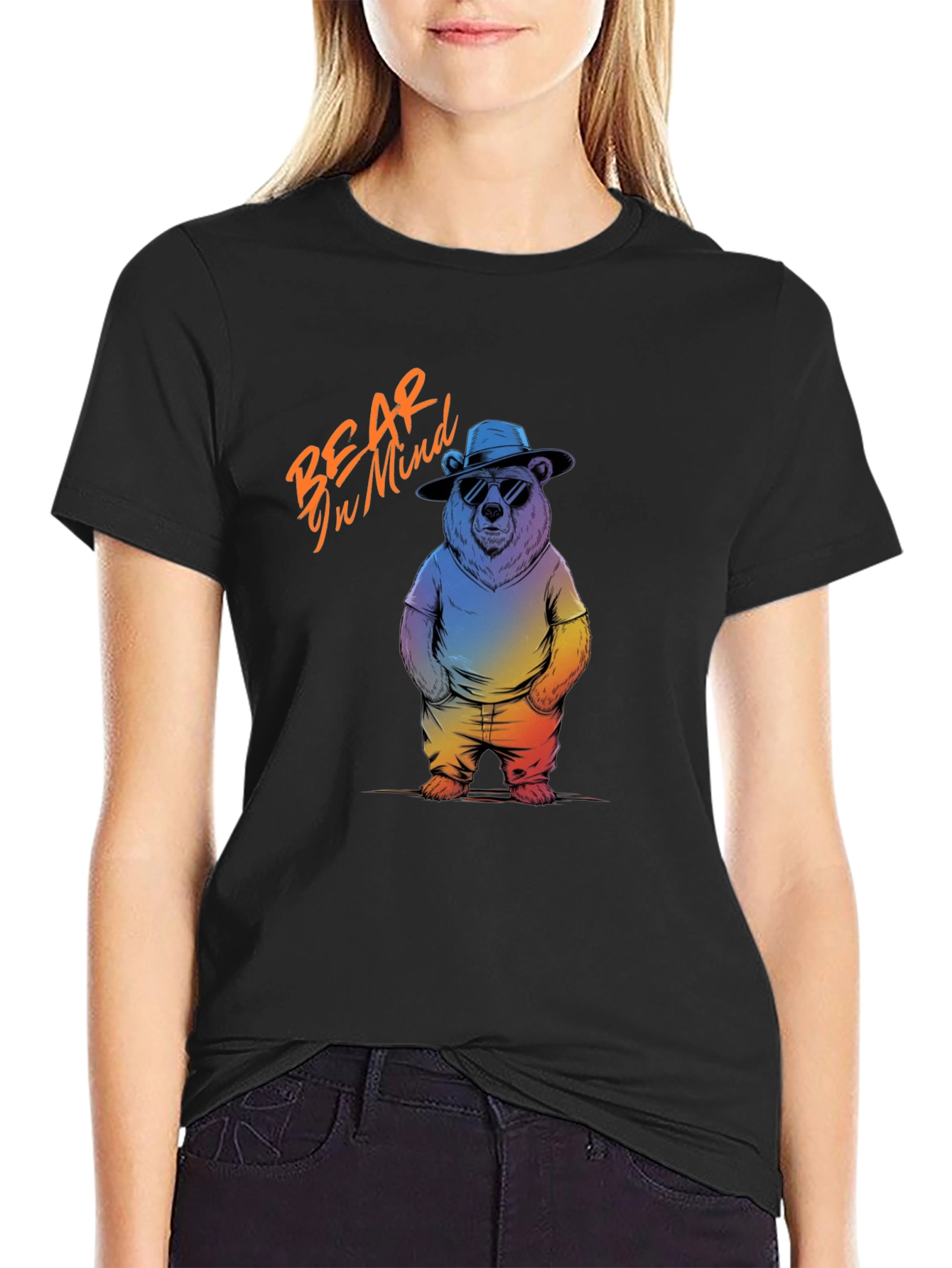Black Bear in Mind Graphic T-Shirt view 2