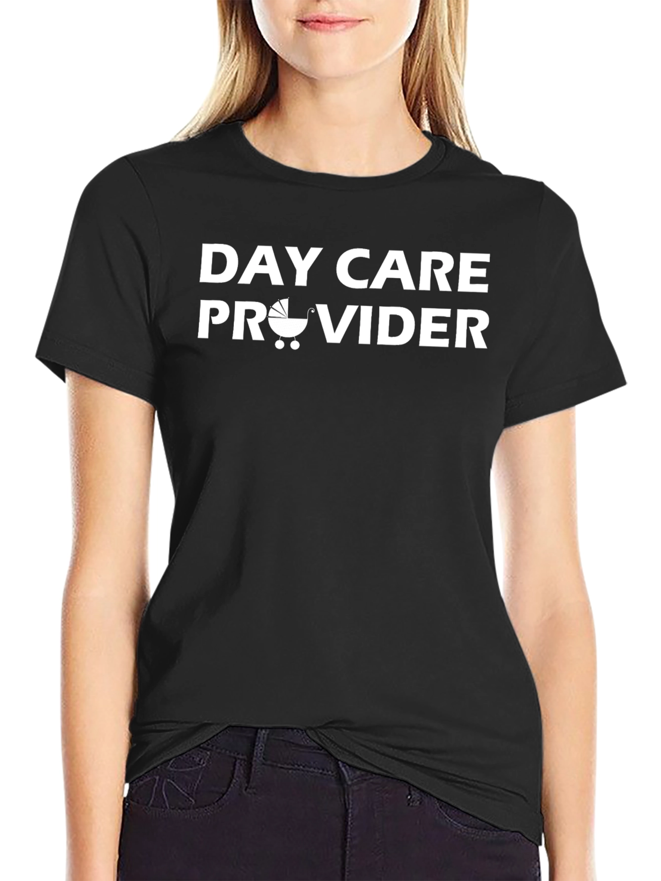 Black Day Care Provider T-Shirt - Comfortable & Stylish view 2
