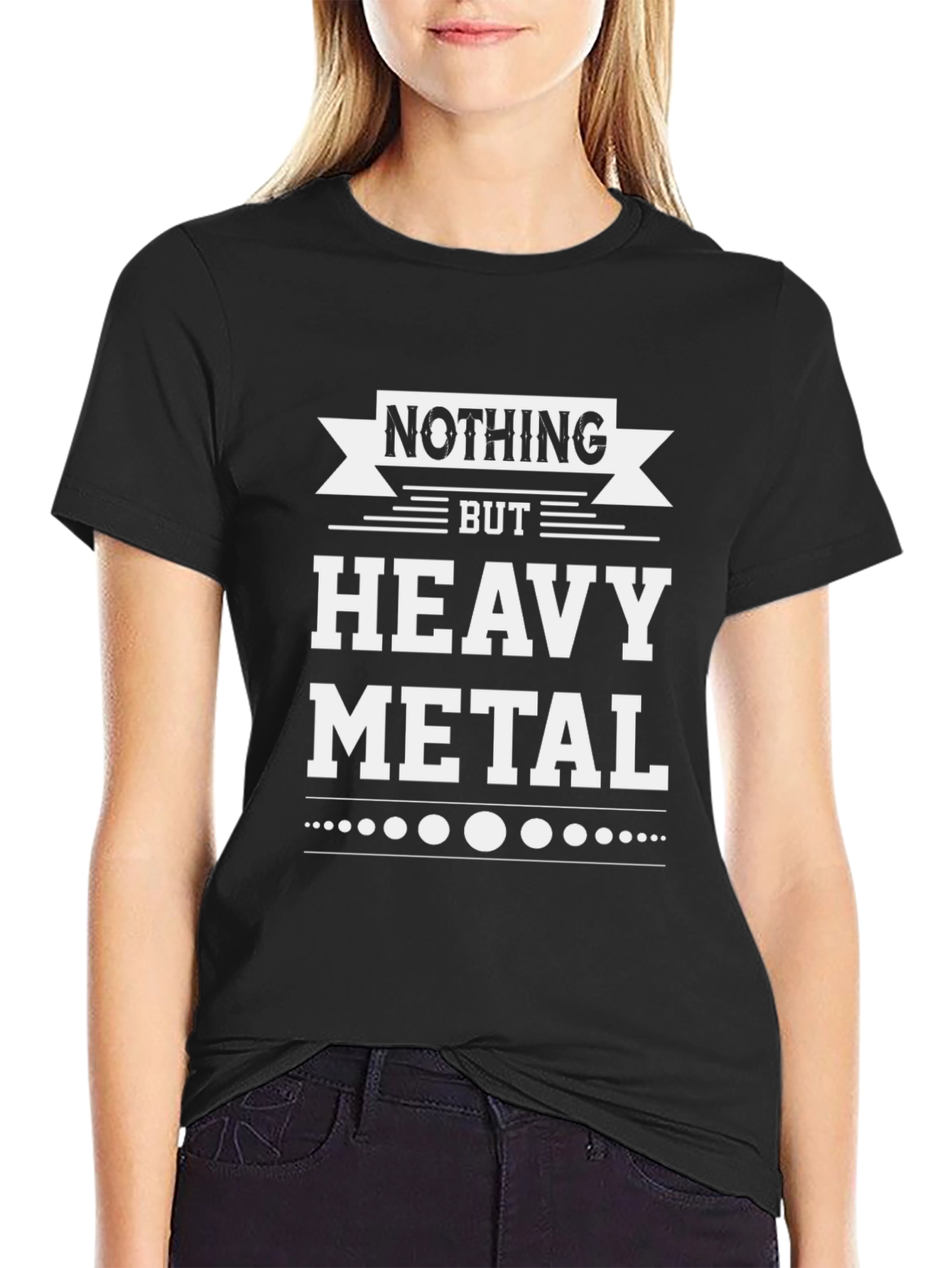 Black Nothing But Heavy Metal Black T-Shirt view 2