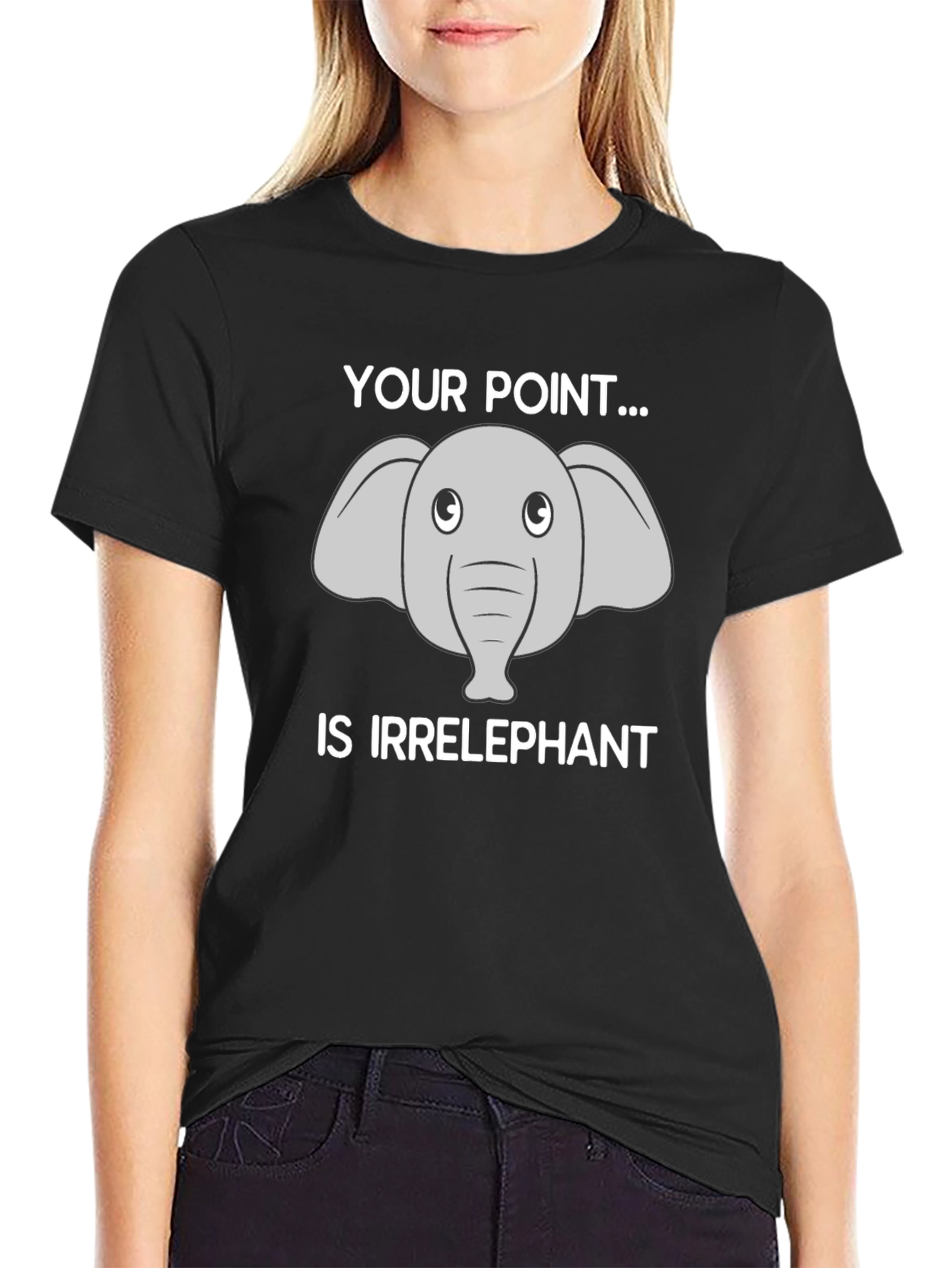 Black Irrelephant T-Shirt - Funny Elephant Graphic Tee view 2
