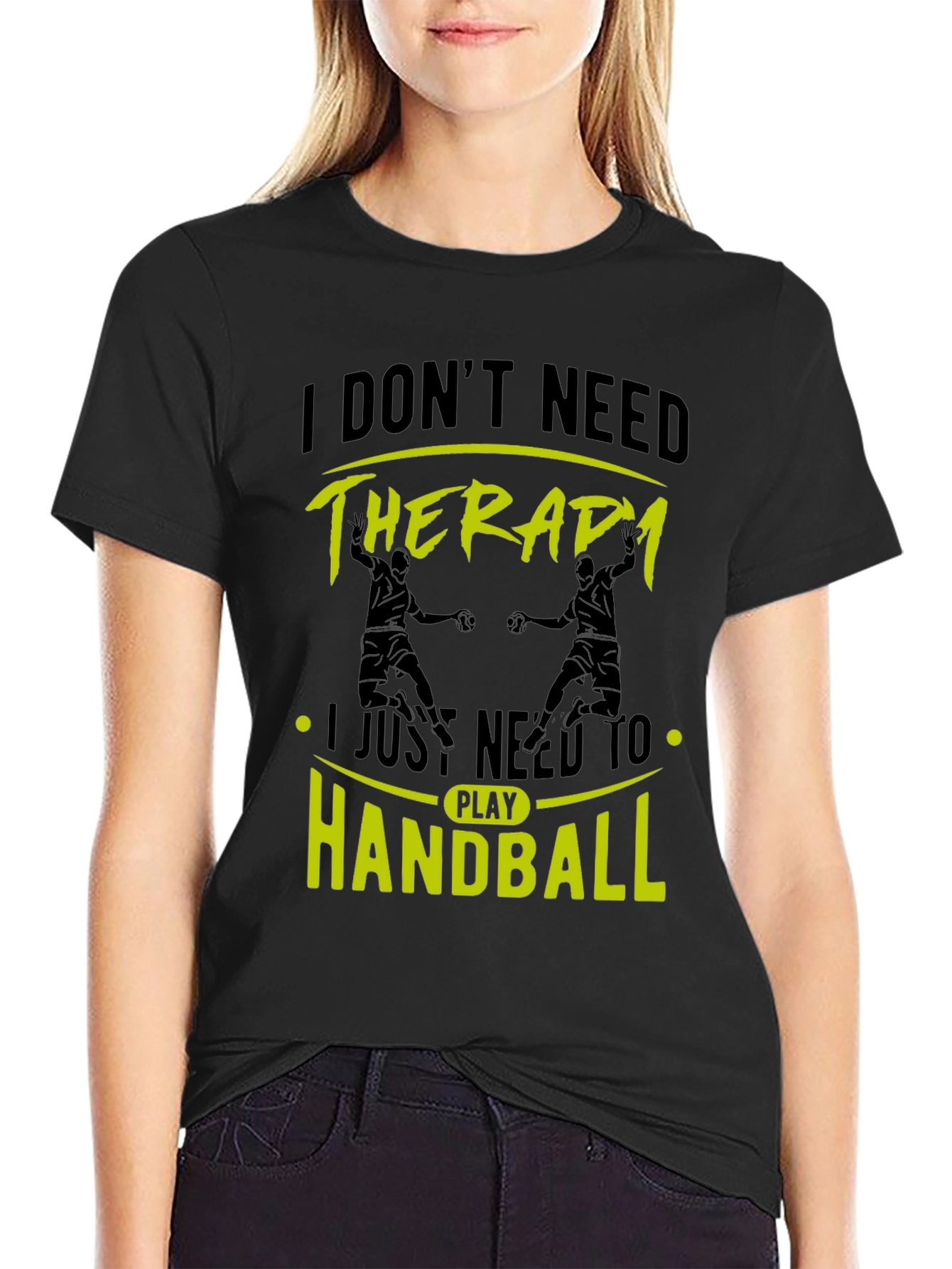 Black Handball Therapy Black T-Shirt view 2