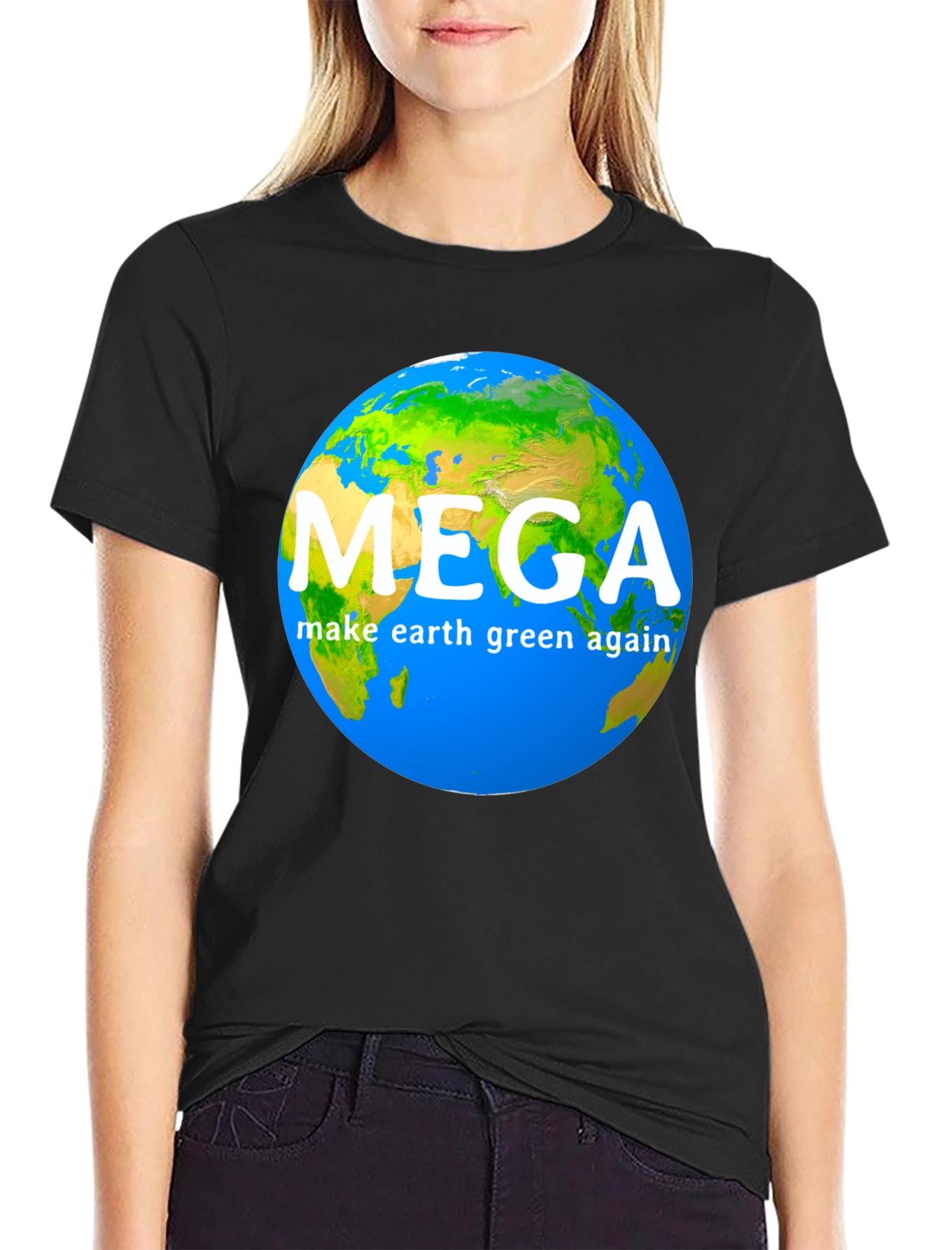 Black MEGA Make Earth Green Again T-Shirt view 2