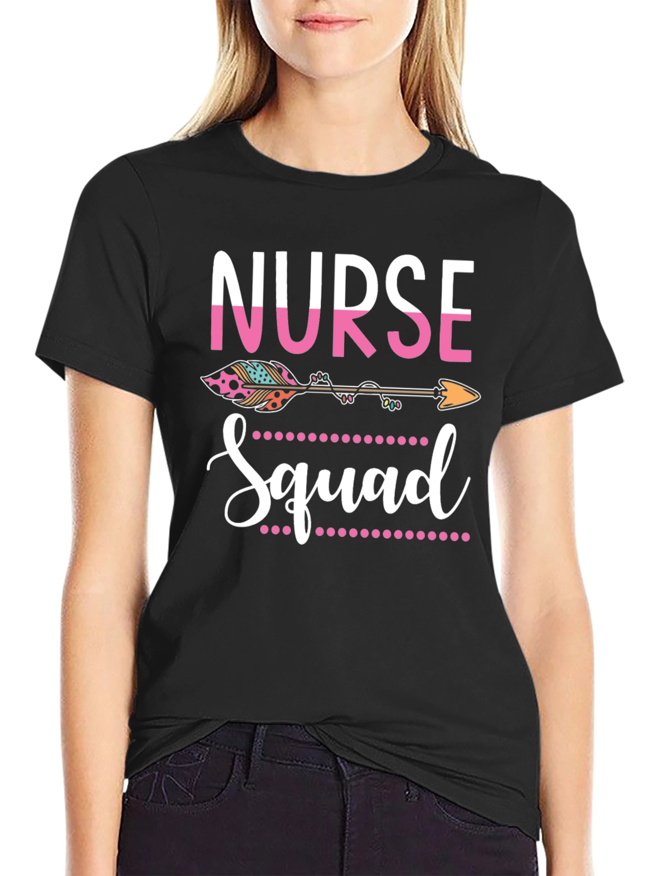 Black Nurse Squad Graphic Tee - Comfort and Style view 2