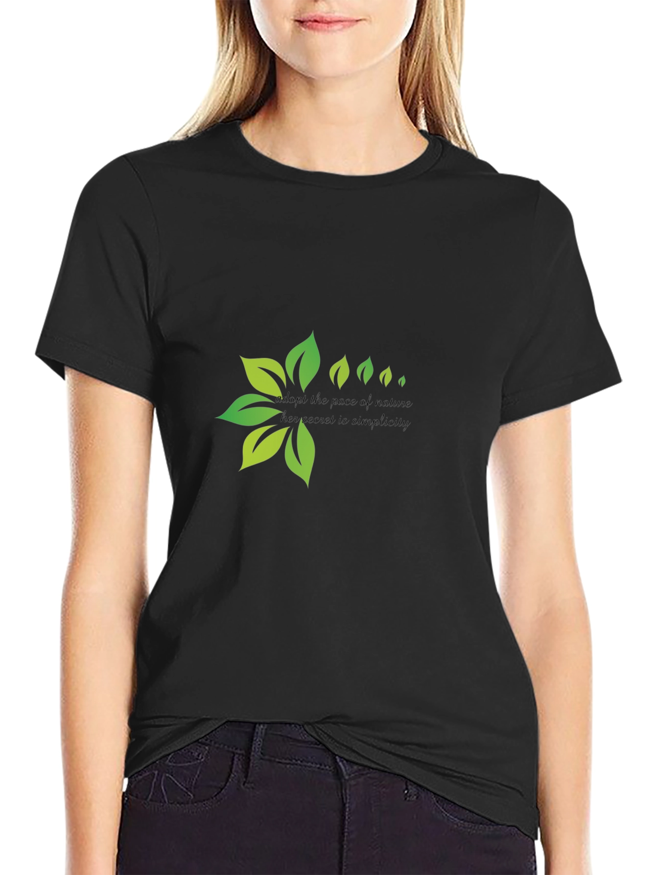 Nature Simplicity Graphic Black T-Shirt - 2