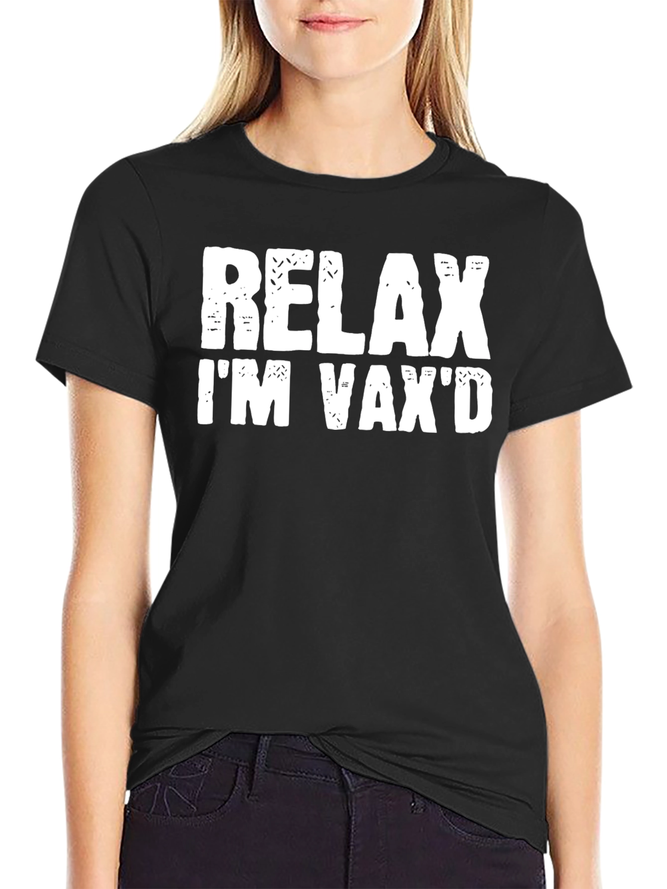 Black Relax I'm Vax'd Black T-Shirt view 2