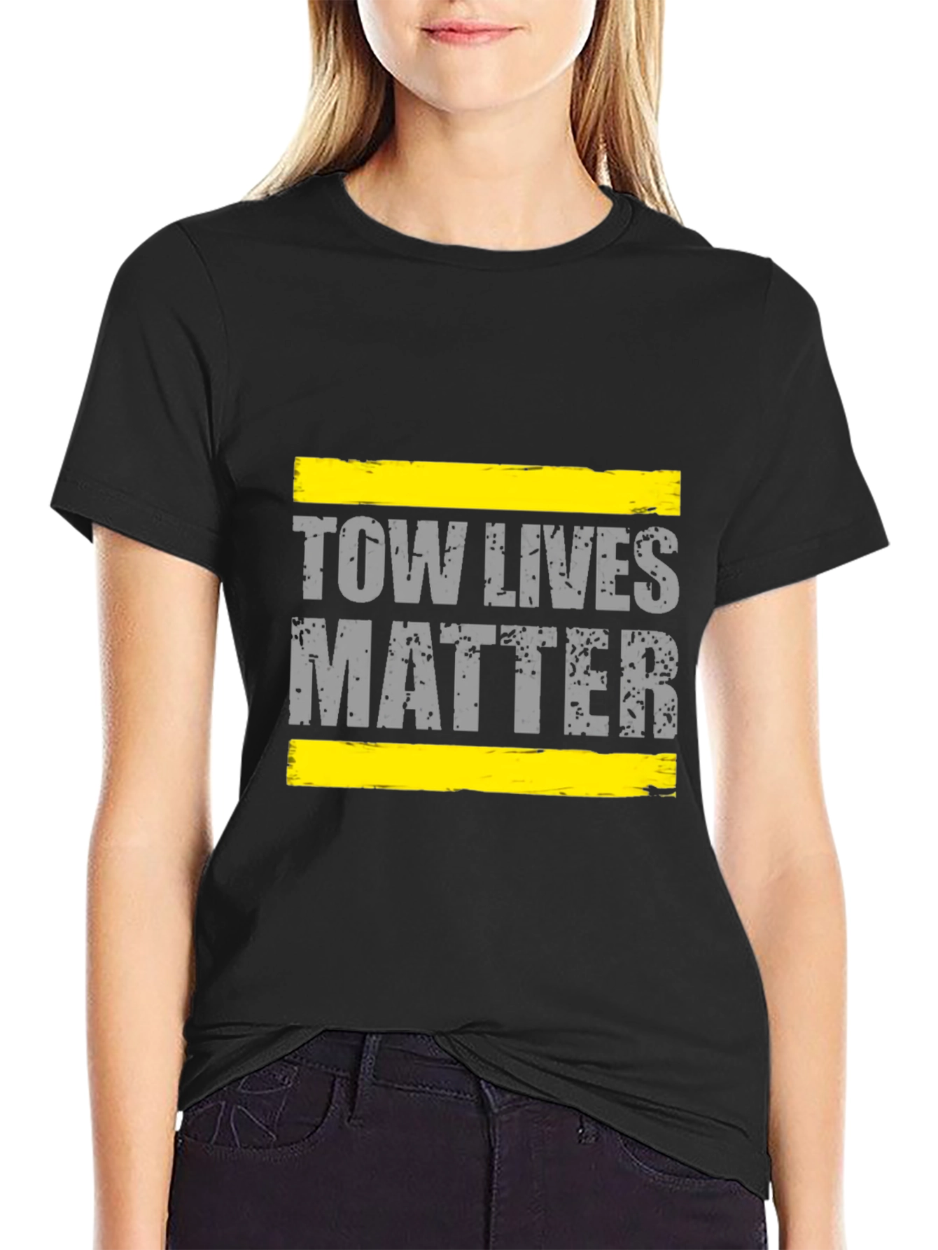 Black Tow Lives Matter T-Shirt - Black Graphic Tee view 2