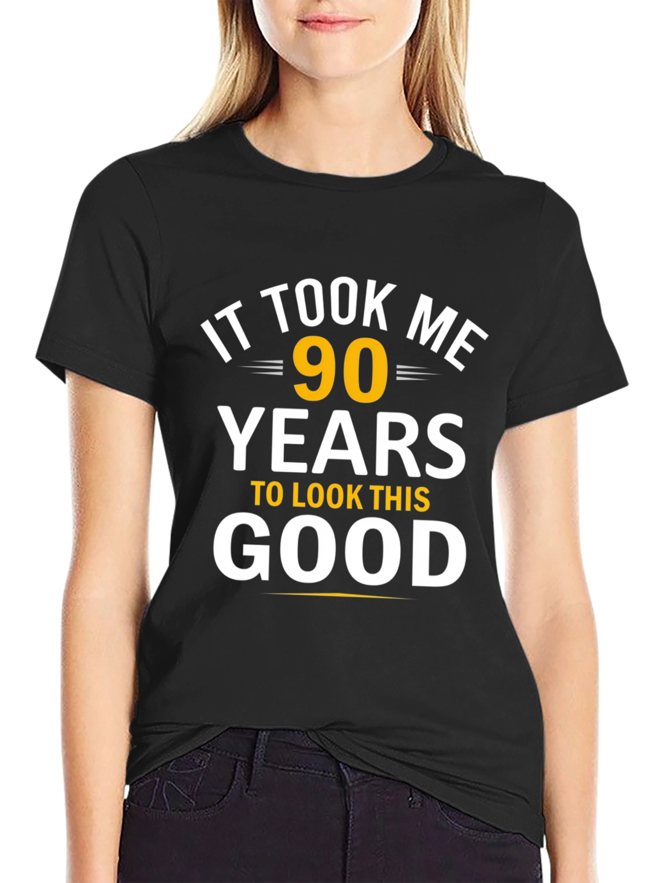 Black 90 Years to Look This Good T-Shirt view 2