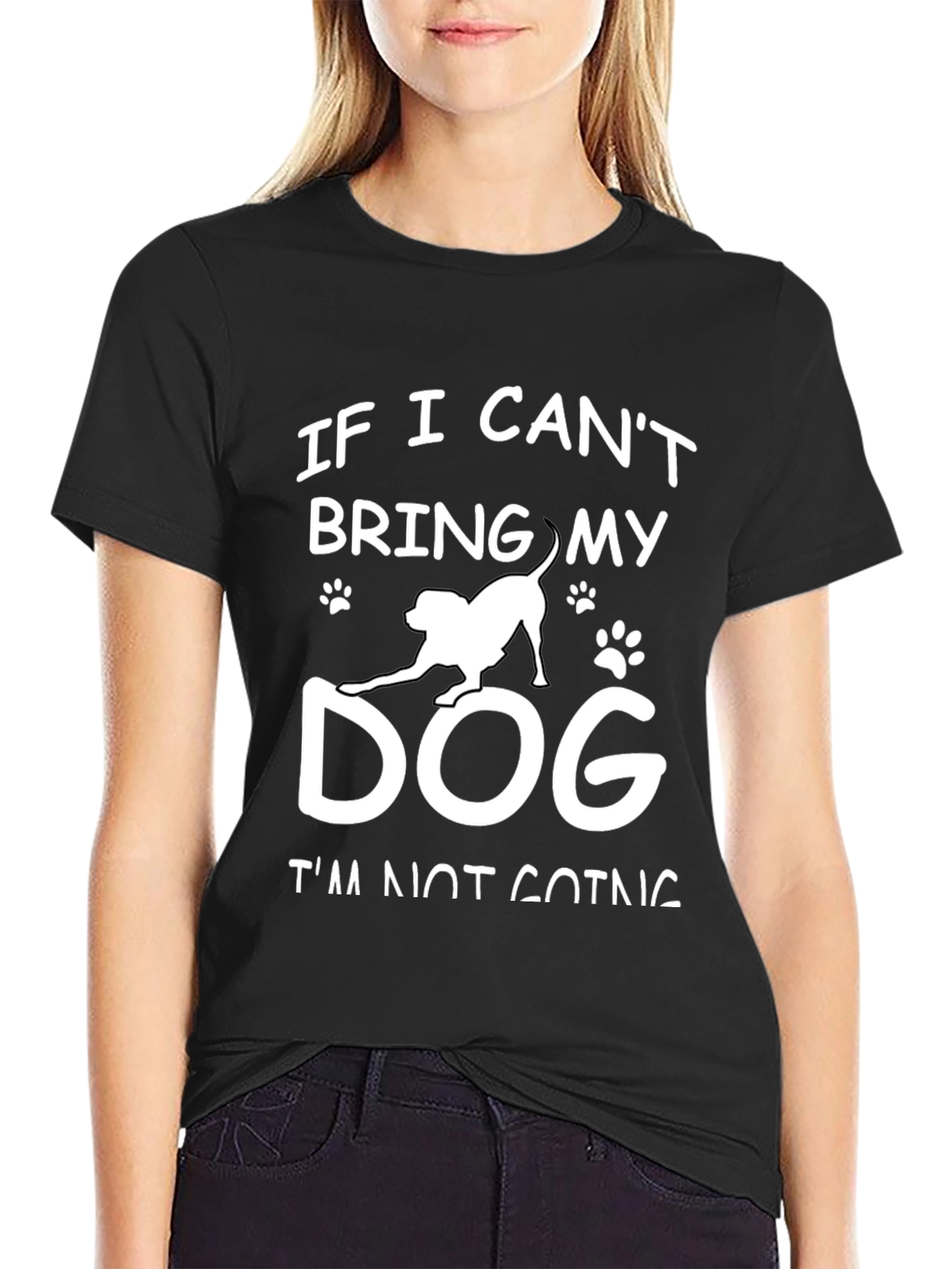 Black Dog Lover Tee - "If I Can't Bring My Dog" view 2