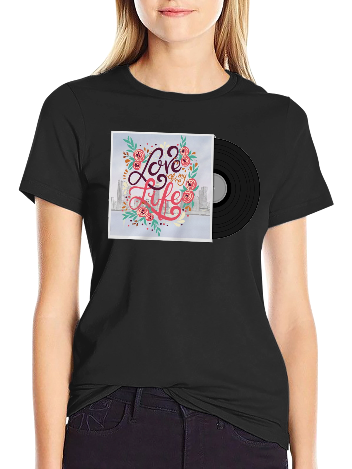 Black Love of My Life Graphic Tee - Black view 2