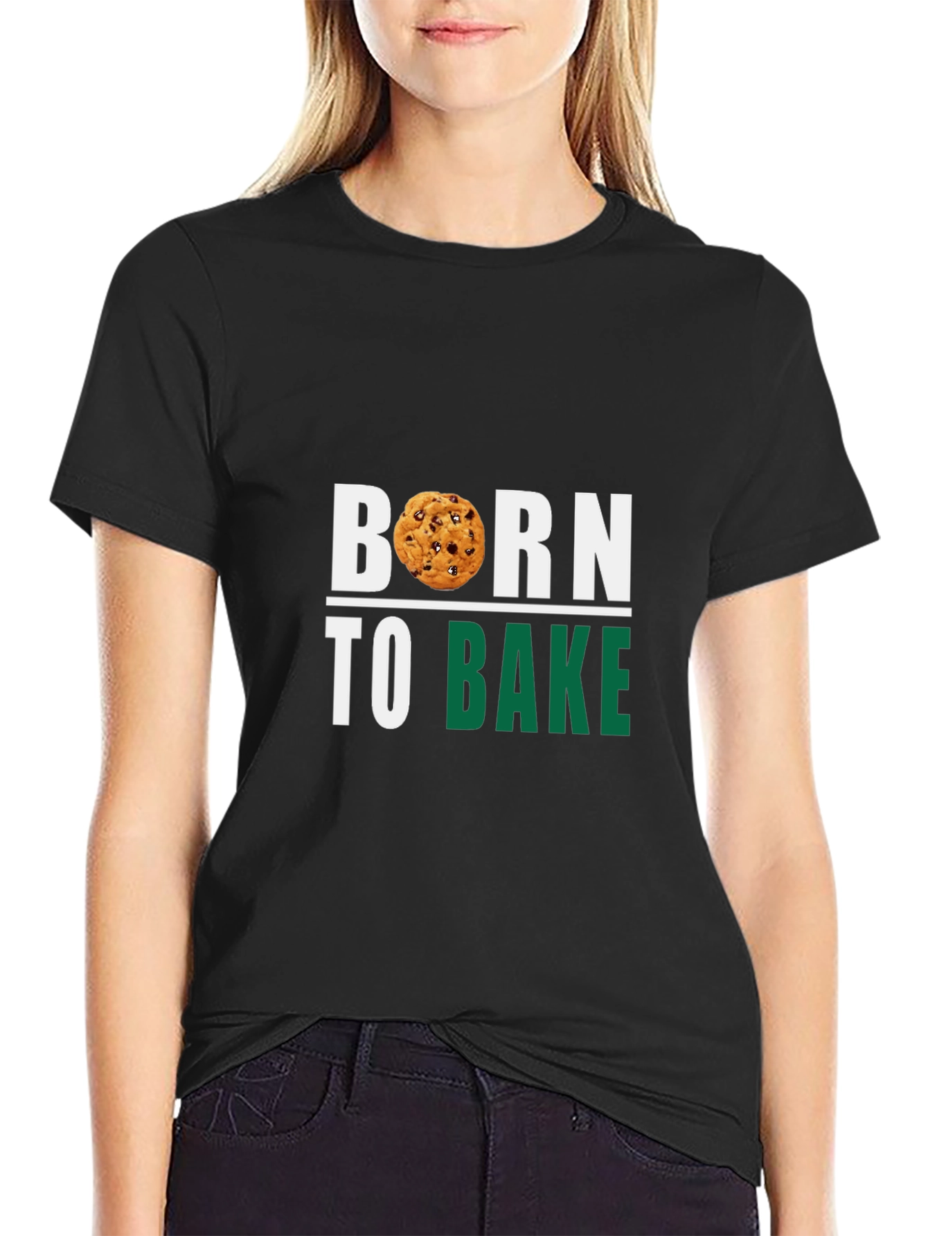 Black Born to Bake T-Shirt - Baking Lover Apparel view 2