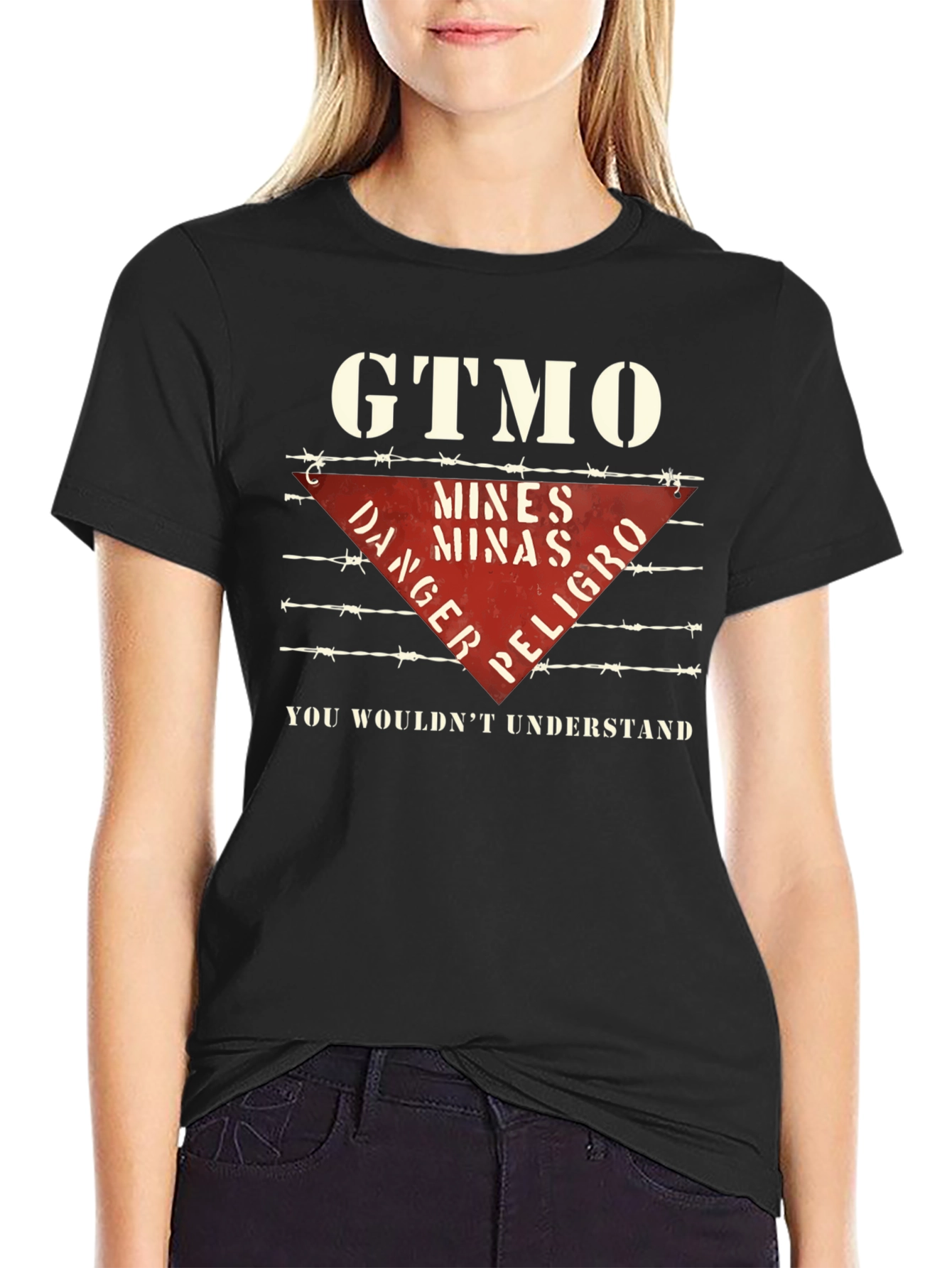 Black GTMO Danger Mines T-Shirt - You Wouldn't Understand view 2