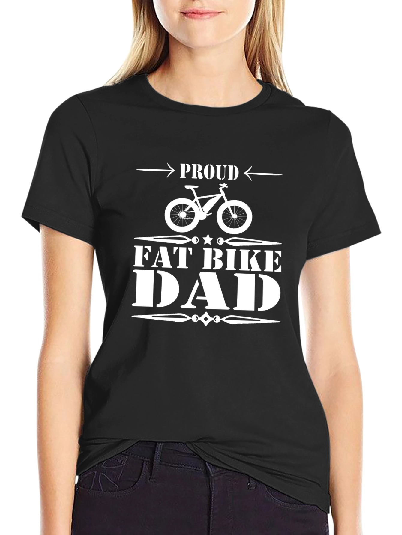 Black Proud Fat Bike Dad T-Shirt - Comfortable & Stylish view 2