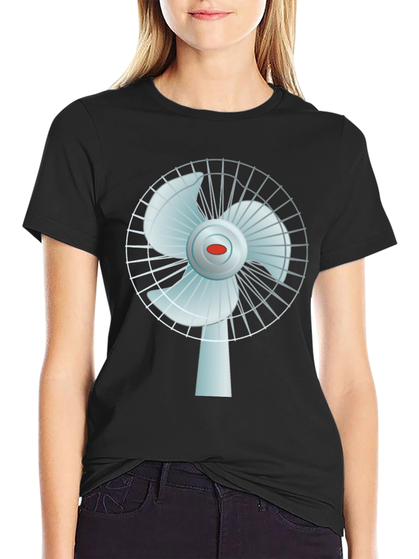 Black Novelty Fan Graphic T-Shirt view 2