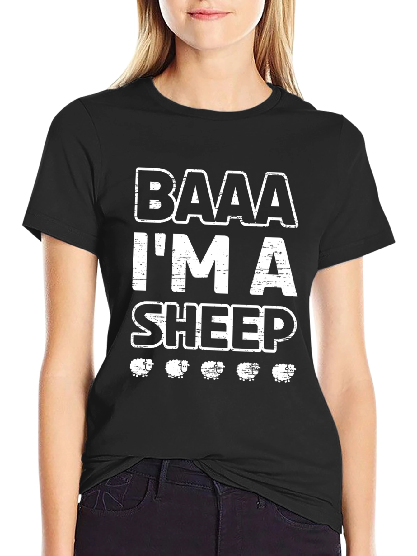 Baaa I'm a Sheep T-Shirt - Black Cotton Tee - 2