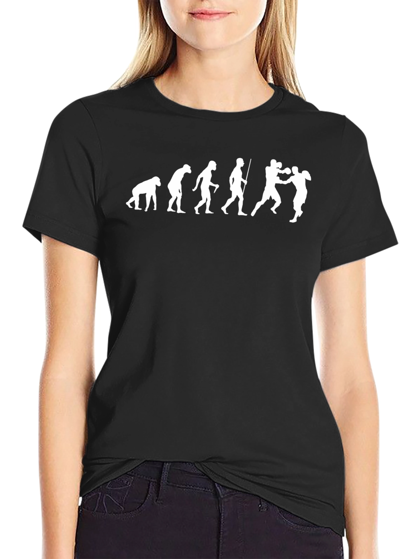 Black Evolution of Pugilism T-Shirt - Black view 2