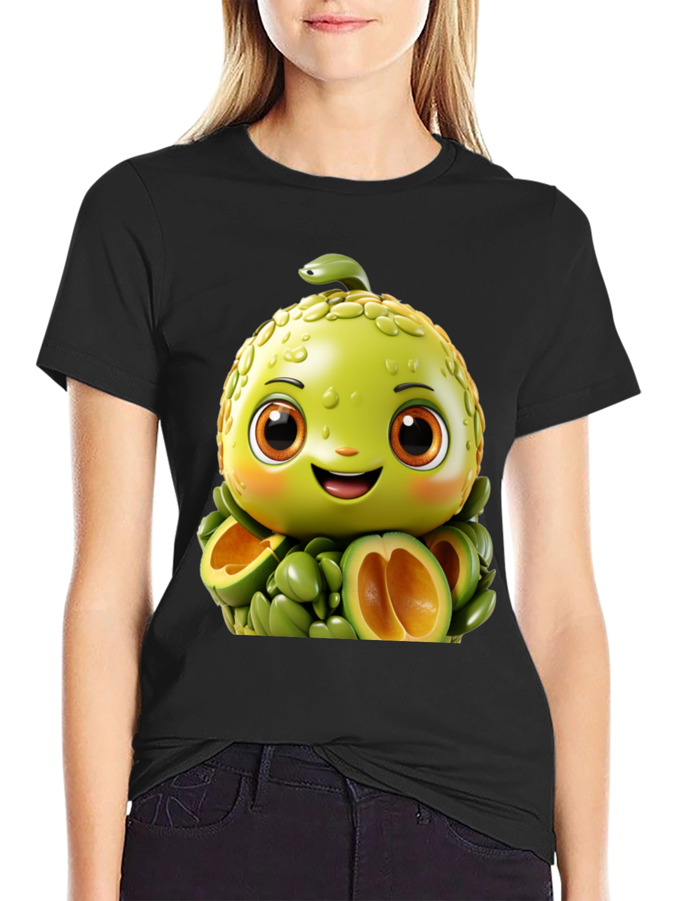 Black Avocado Character T-Shirt view 2