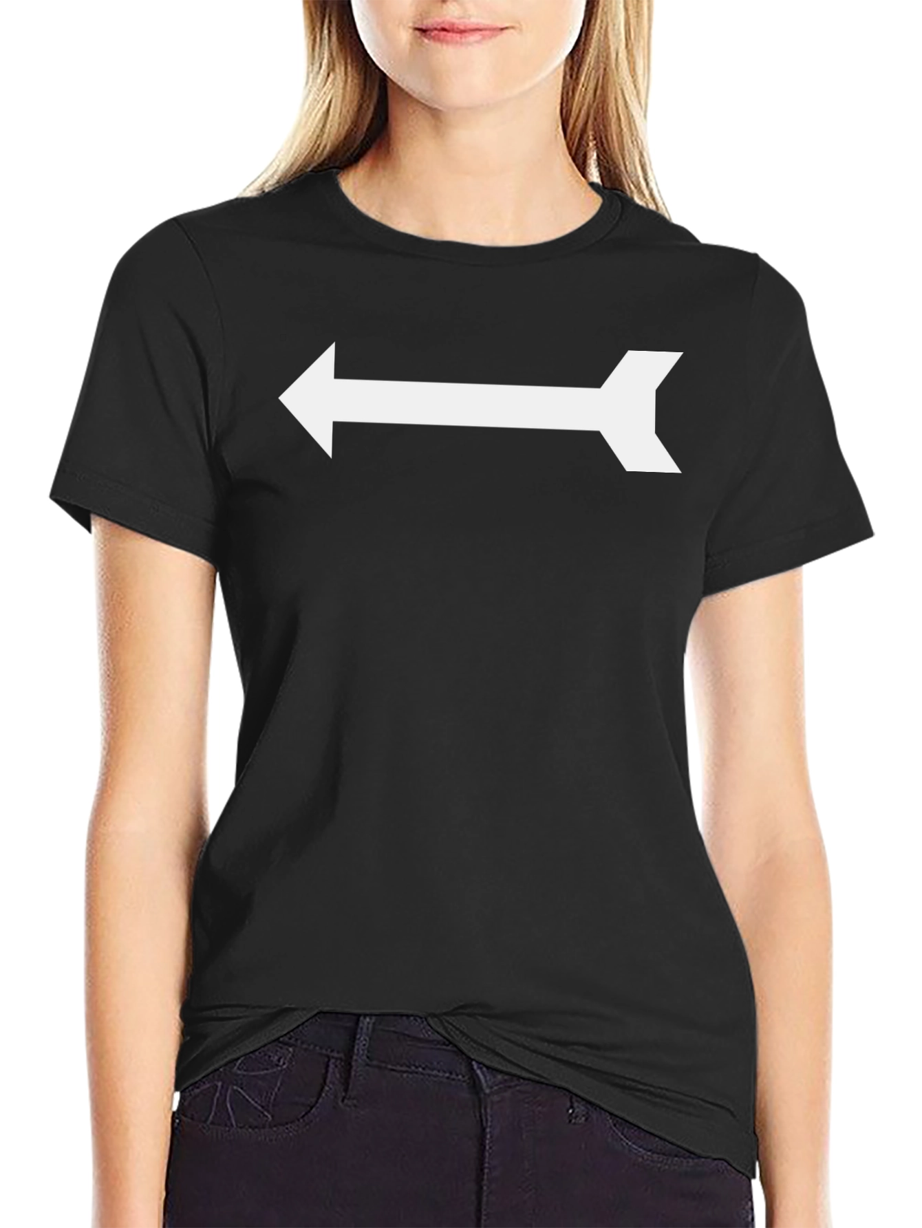Arrow Pointing Left Black T-Shirt - 2