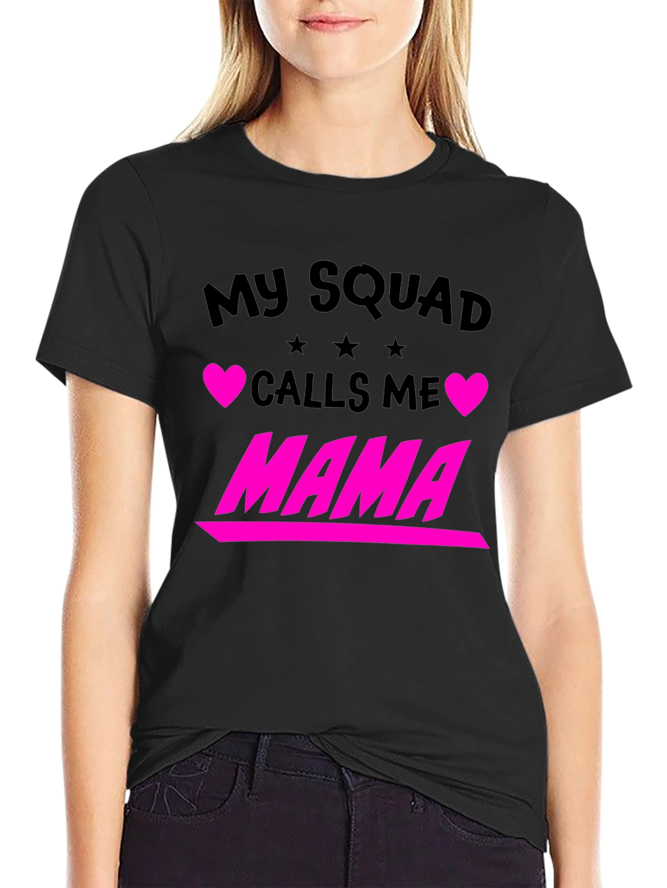 Black My Squad Calls Me Mama Graphic Tee view 2