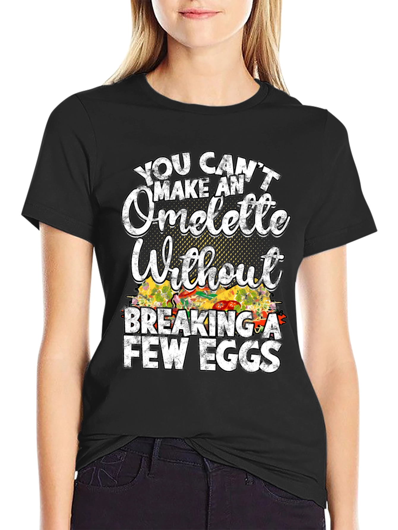 Black Funny Omelette Graphic T-Shirt - Chef Gift view 2