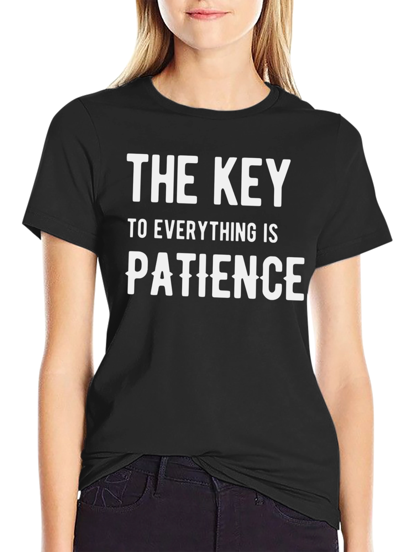 Black Patience is Key Graphic Tee - Men's Black T-Shirt view 2