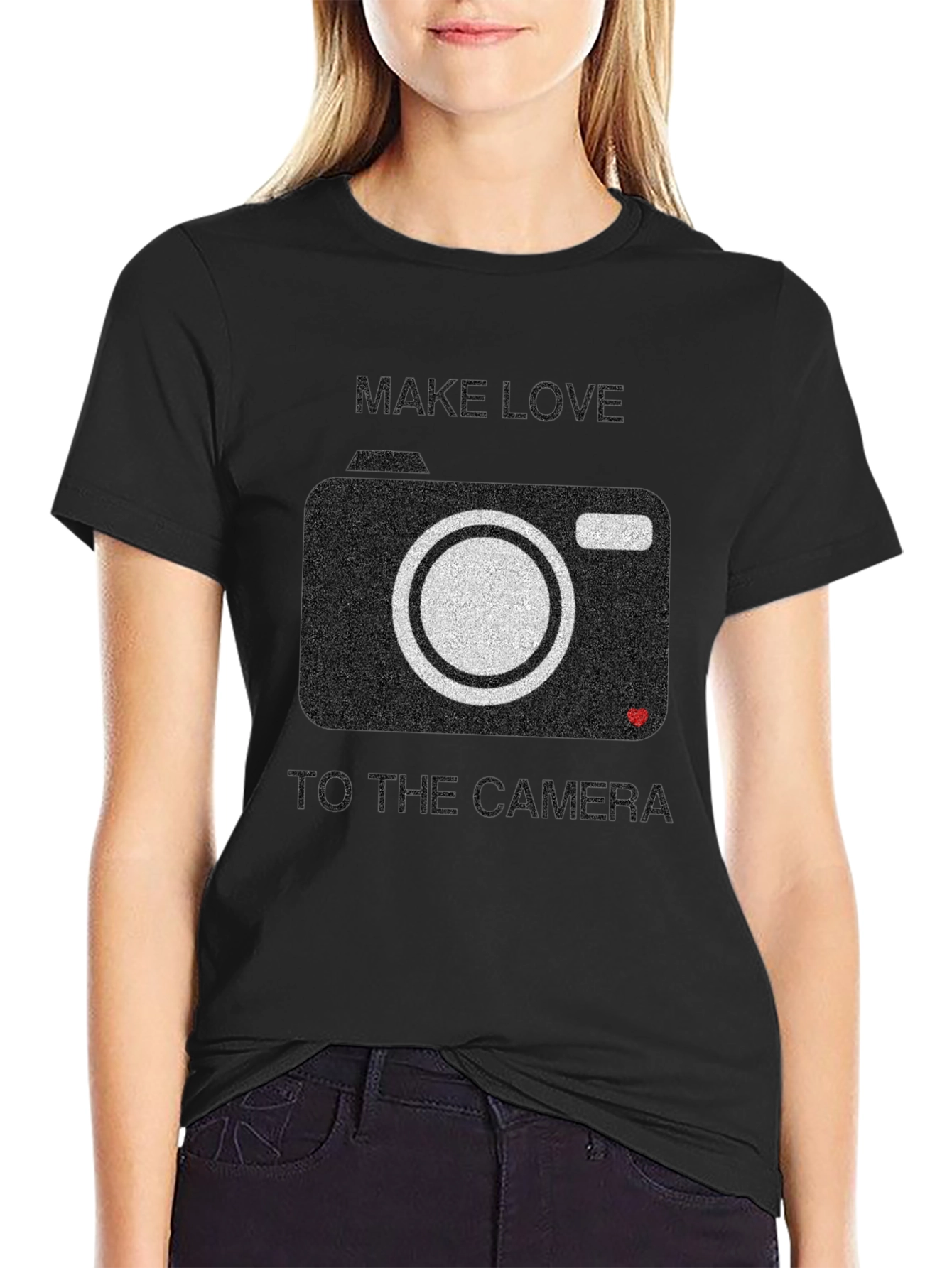 Black Make Love to the Camera Graphic Tee view 2
