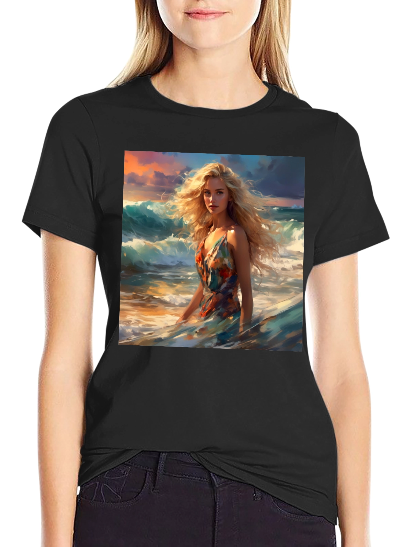 Black Ocean Dream T-Shirt - Stunning Art Print view 2