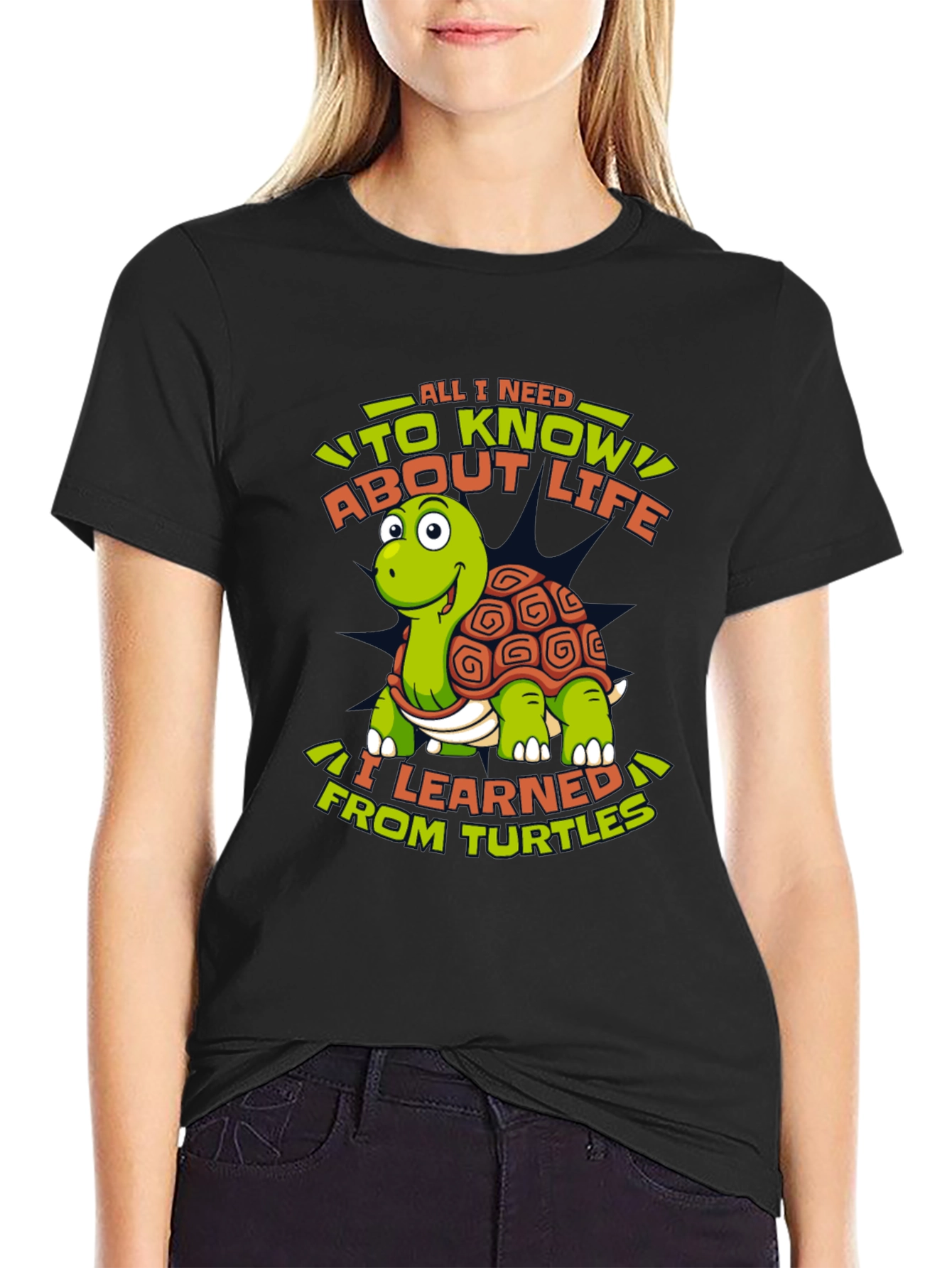 Black Turtle Life Lesson Graphic Tee view 2