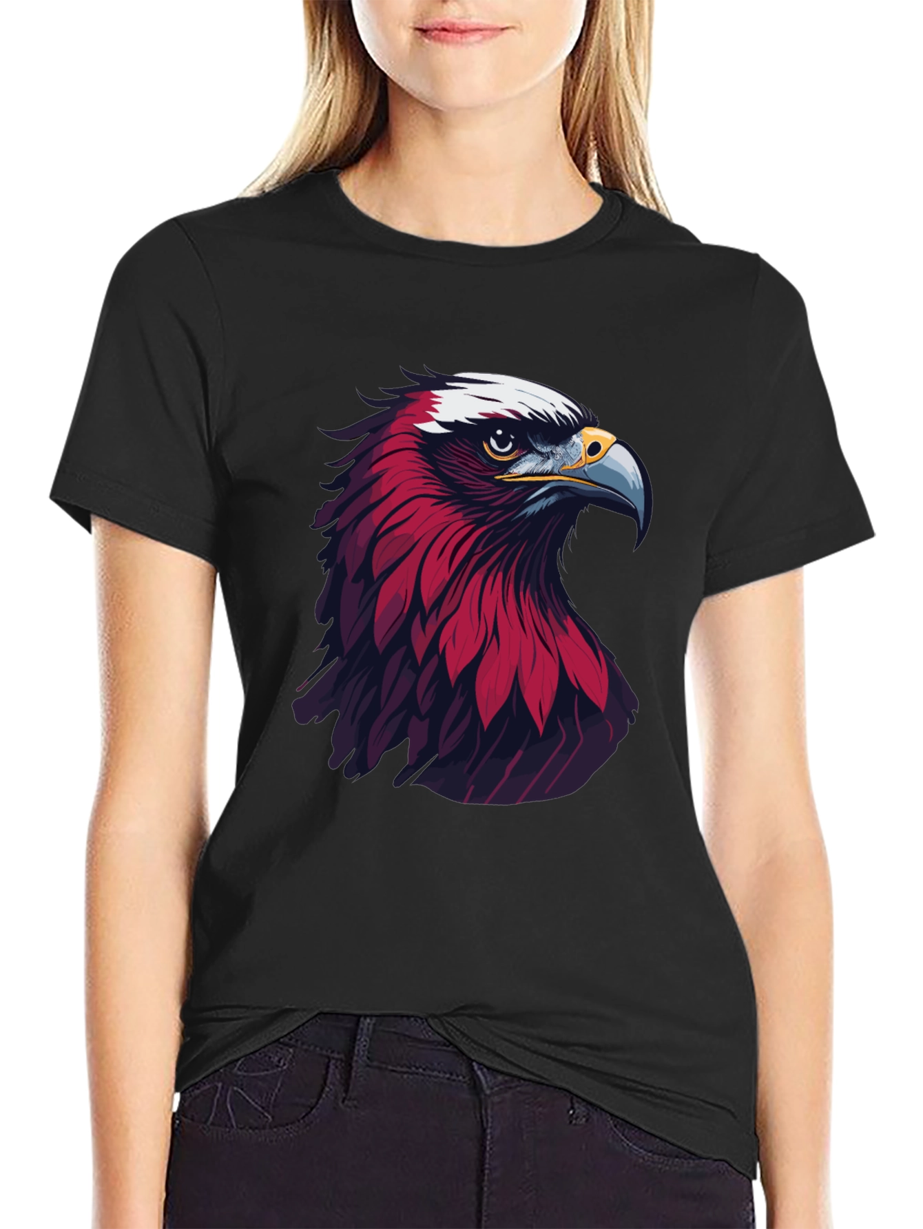 Black Eagle Graphic Print Black T-Shirt view 2