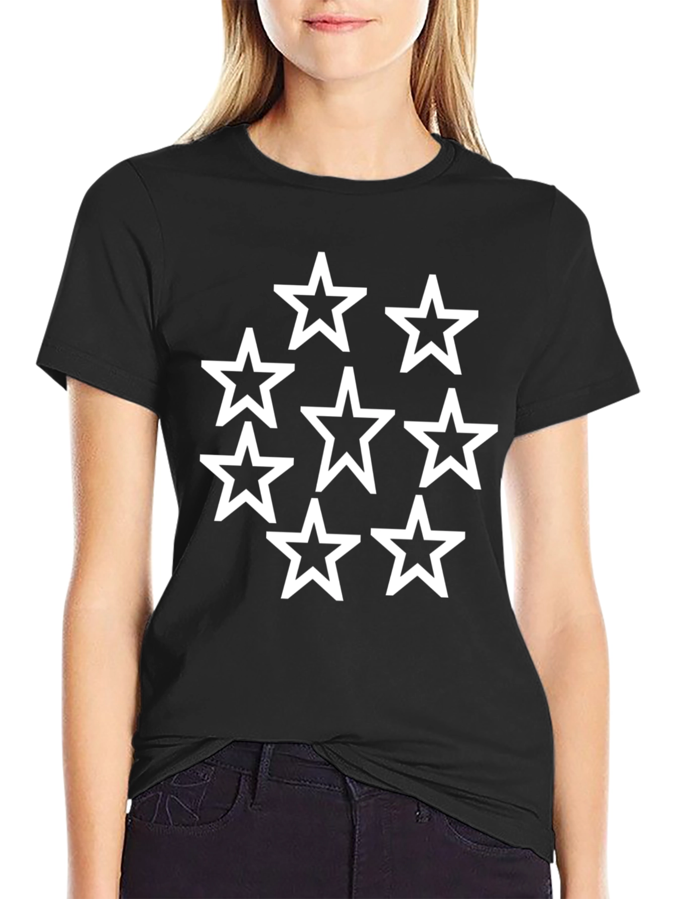 Black Starry Graphic Tee - Classic Black view 2