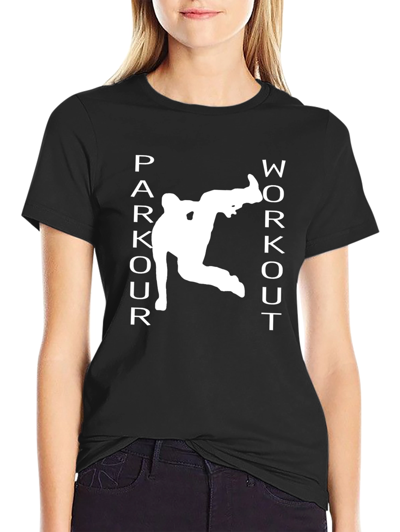 Parkour Workout Graphic Tee - Black Athletic T-Shirt - 2