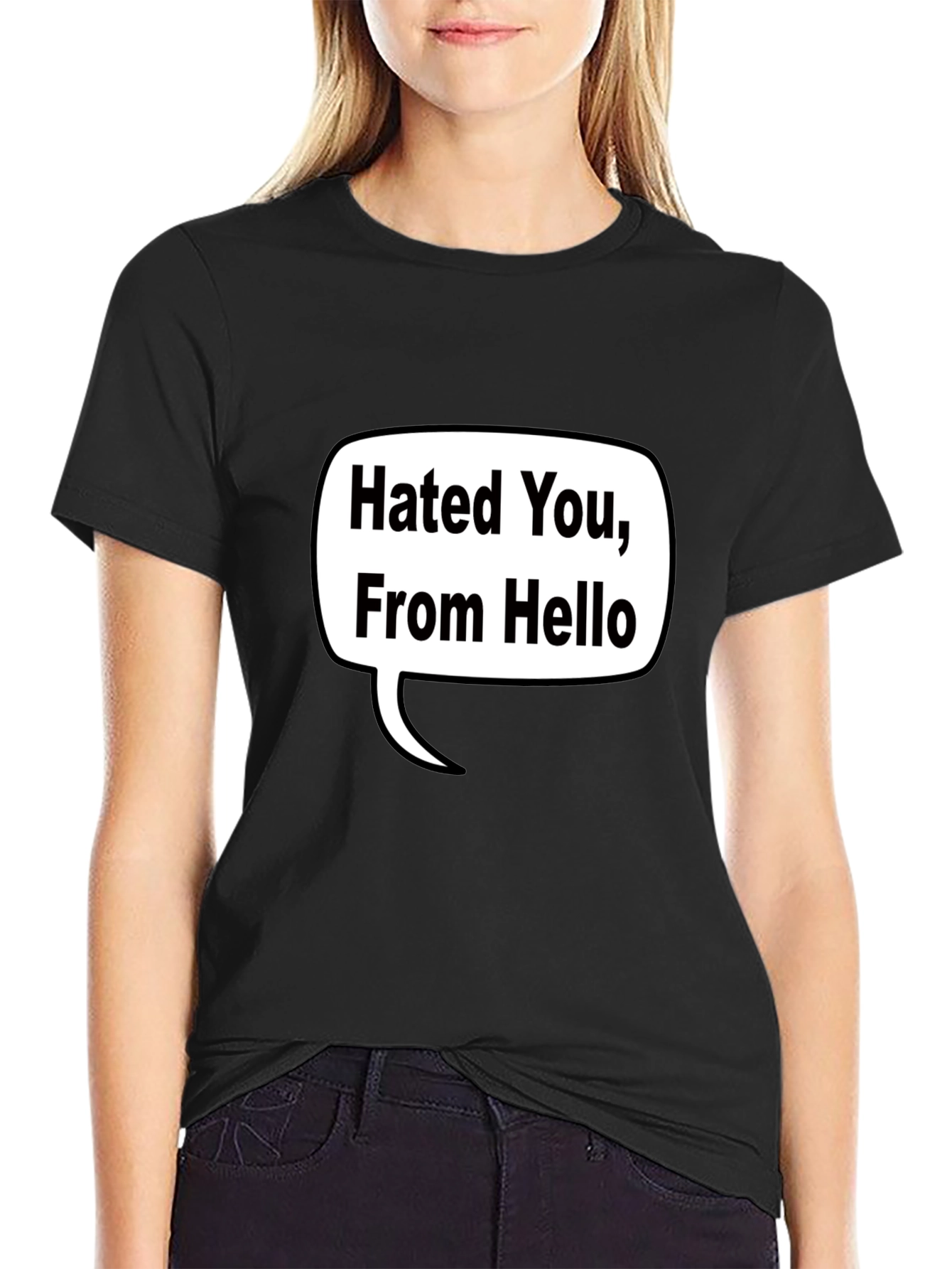 Black Hated You, From Hello T-Shirt - Black view 2