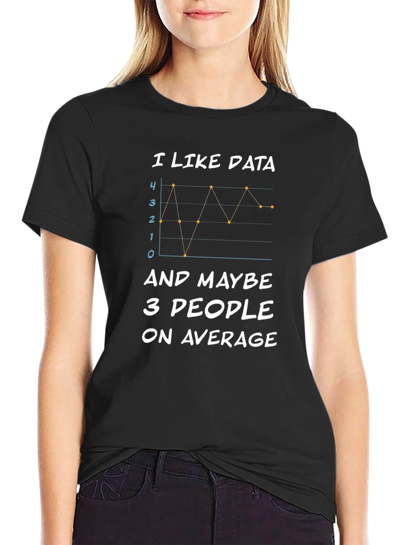 Black I Like Data Funny Graph T-Shirt view 2