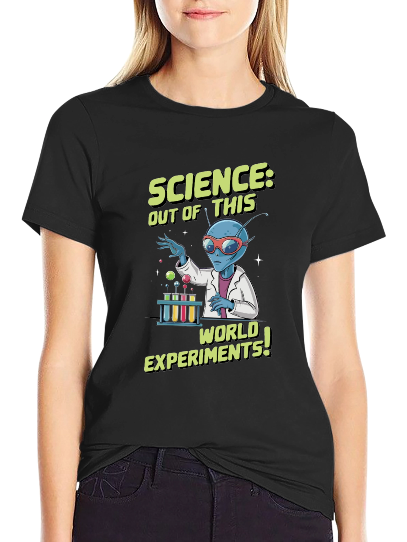 Black Science Alien T-Shirt - Out of this World Experiments view 2
