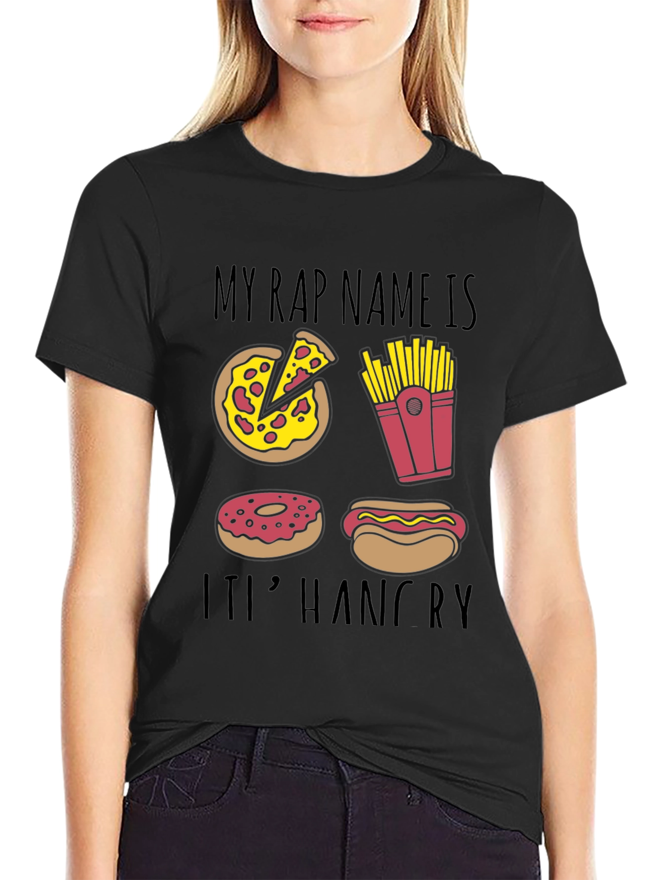 Black My Rap Name Is It's Hangry T-Shirt view 2