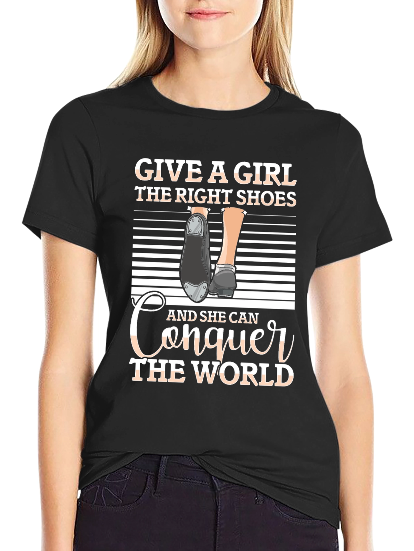 Black Girl's Right Shoes T-Shirt - Conquer the World view 2