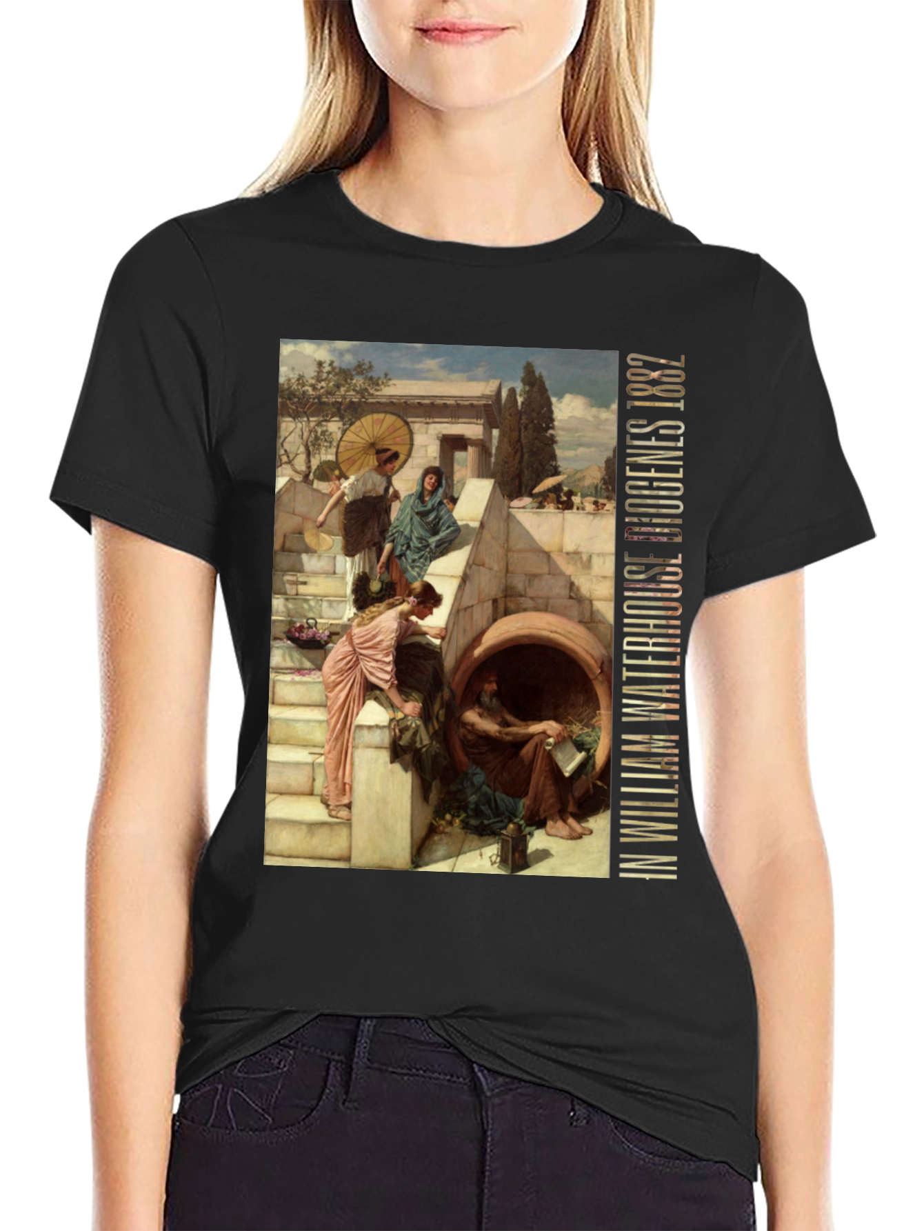 Black Diogenes Waterhouse 1882 T-Shirt view 2