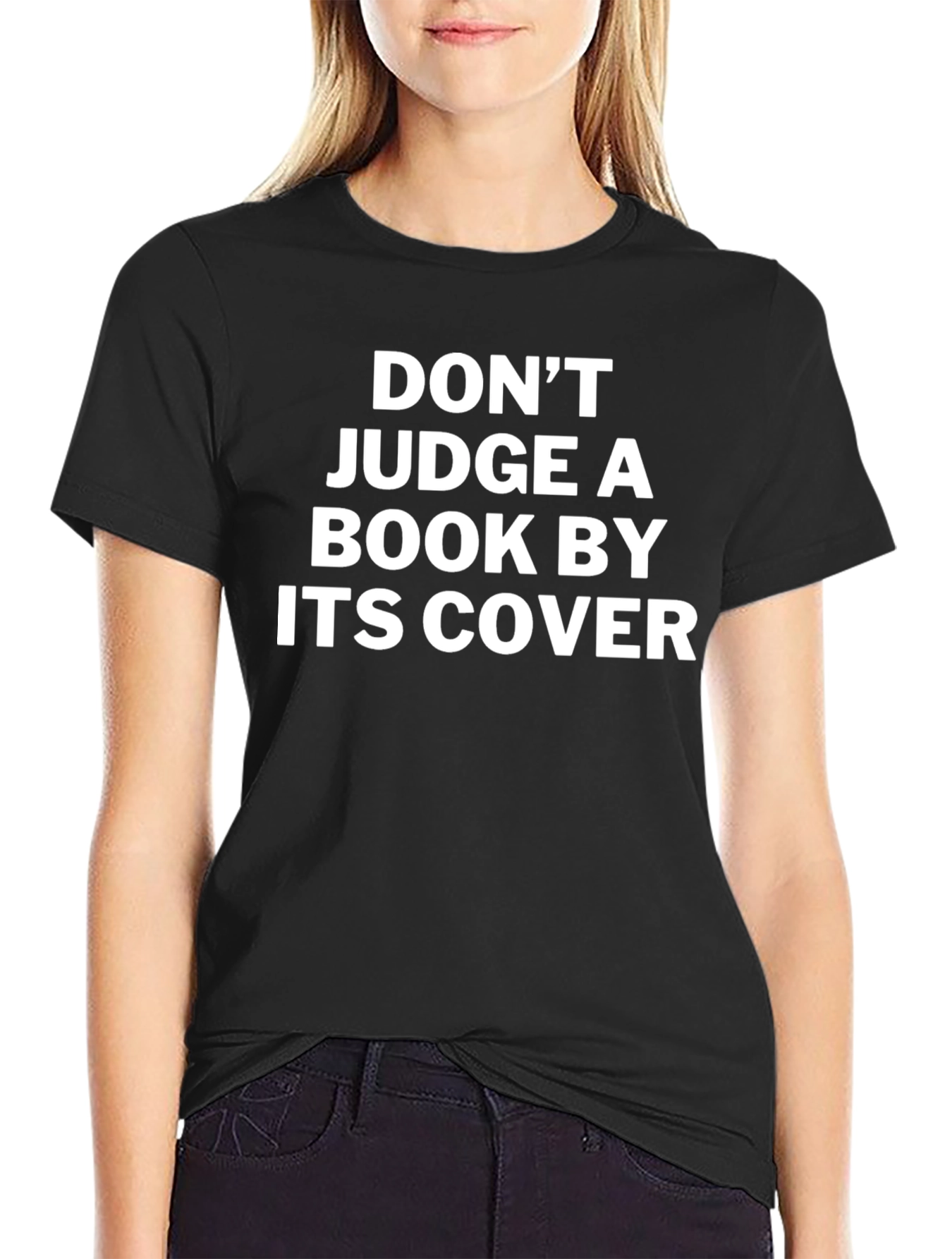 Black Don't Judge a Book By Its Cover Graphic T-Shirt view 2